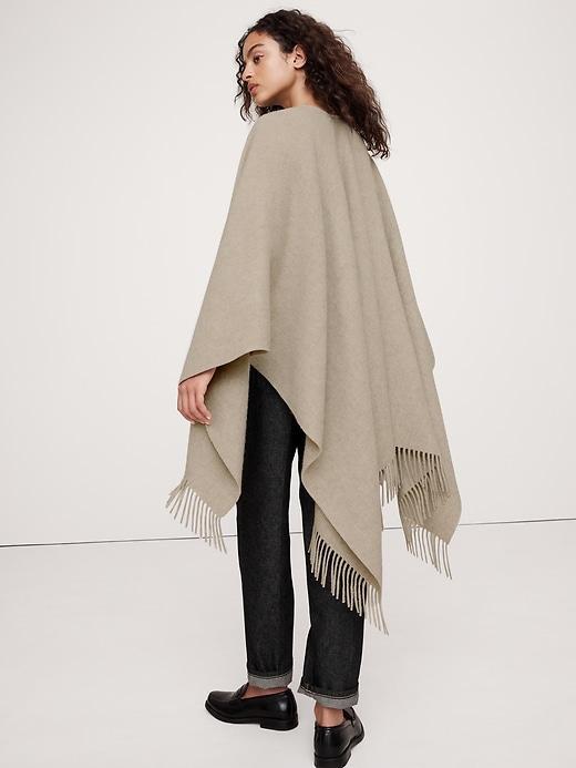 Stripe Wool Poncho Product Image