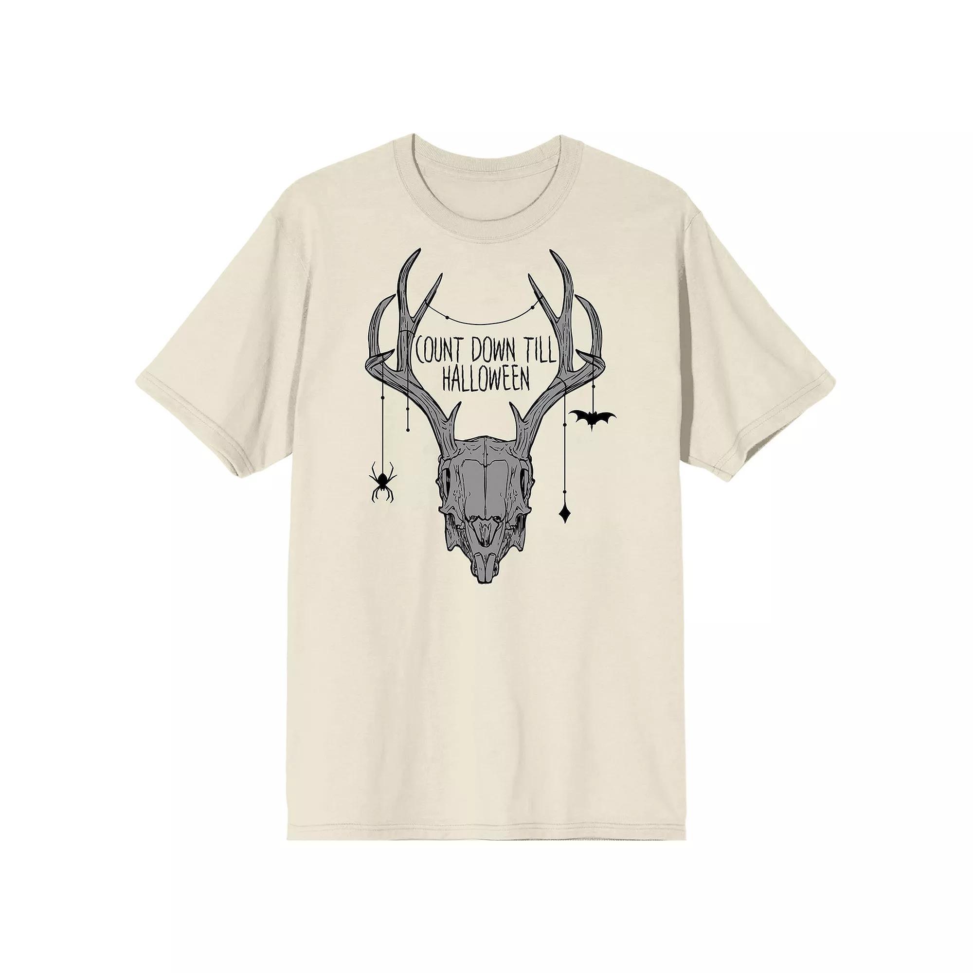 Men's Deer Skull Countdown to Halloween Graphic Tee, Size: XXL, Off White Product Image