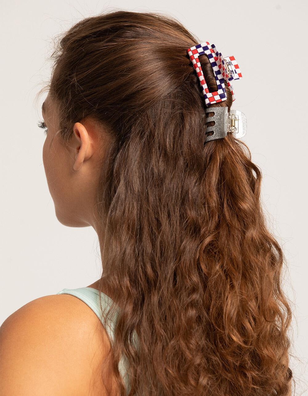 FULL TILT 4 Pack Metal Checkered Claw Clip - MULTI Product Image