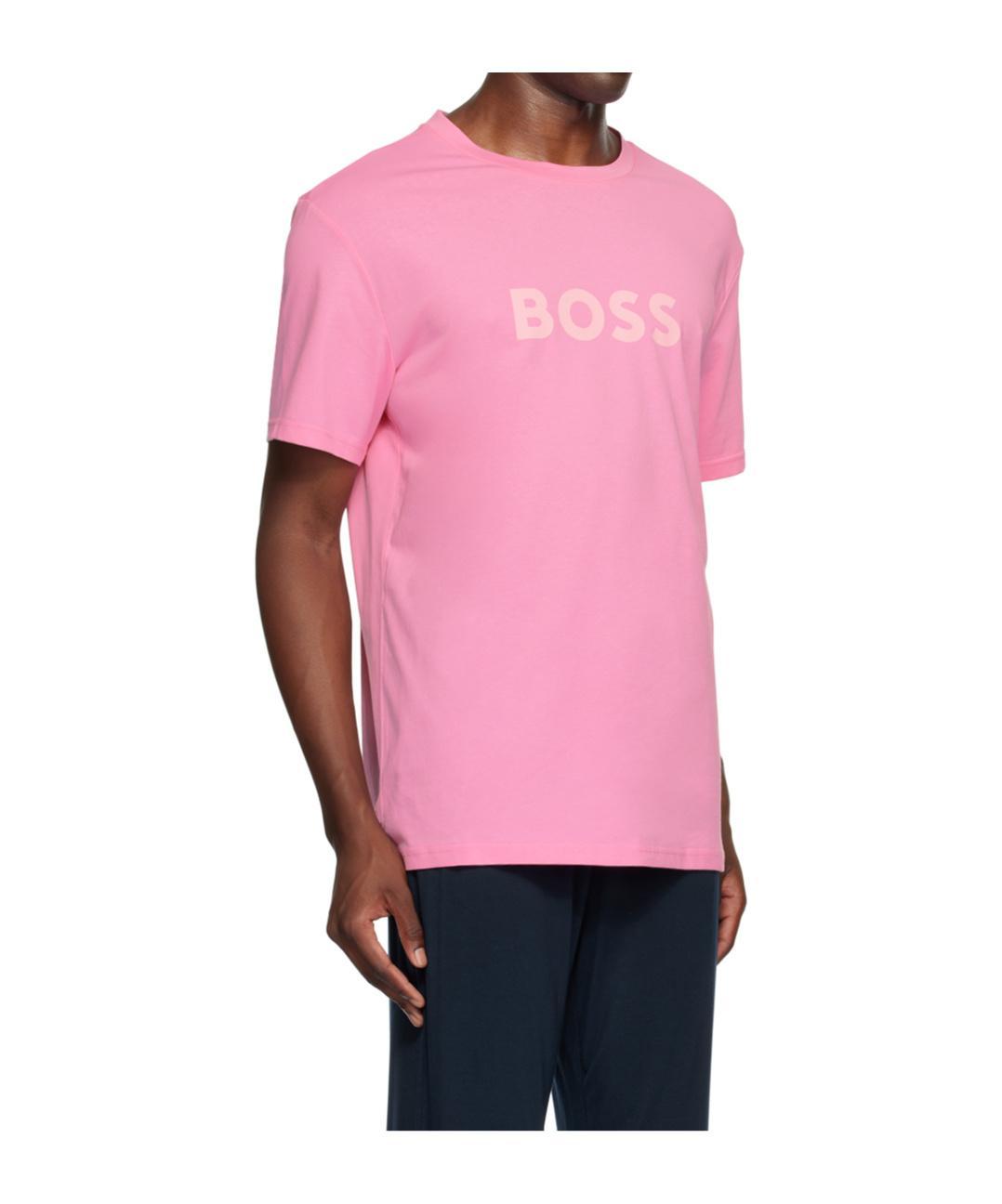 HUGO BOSS Pink Printed Large Logo T-shirt In Light/pastelpink 681 Product Image