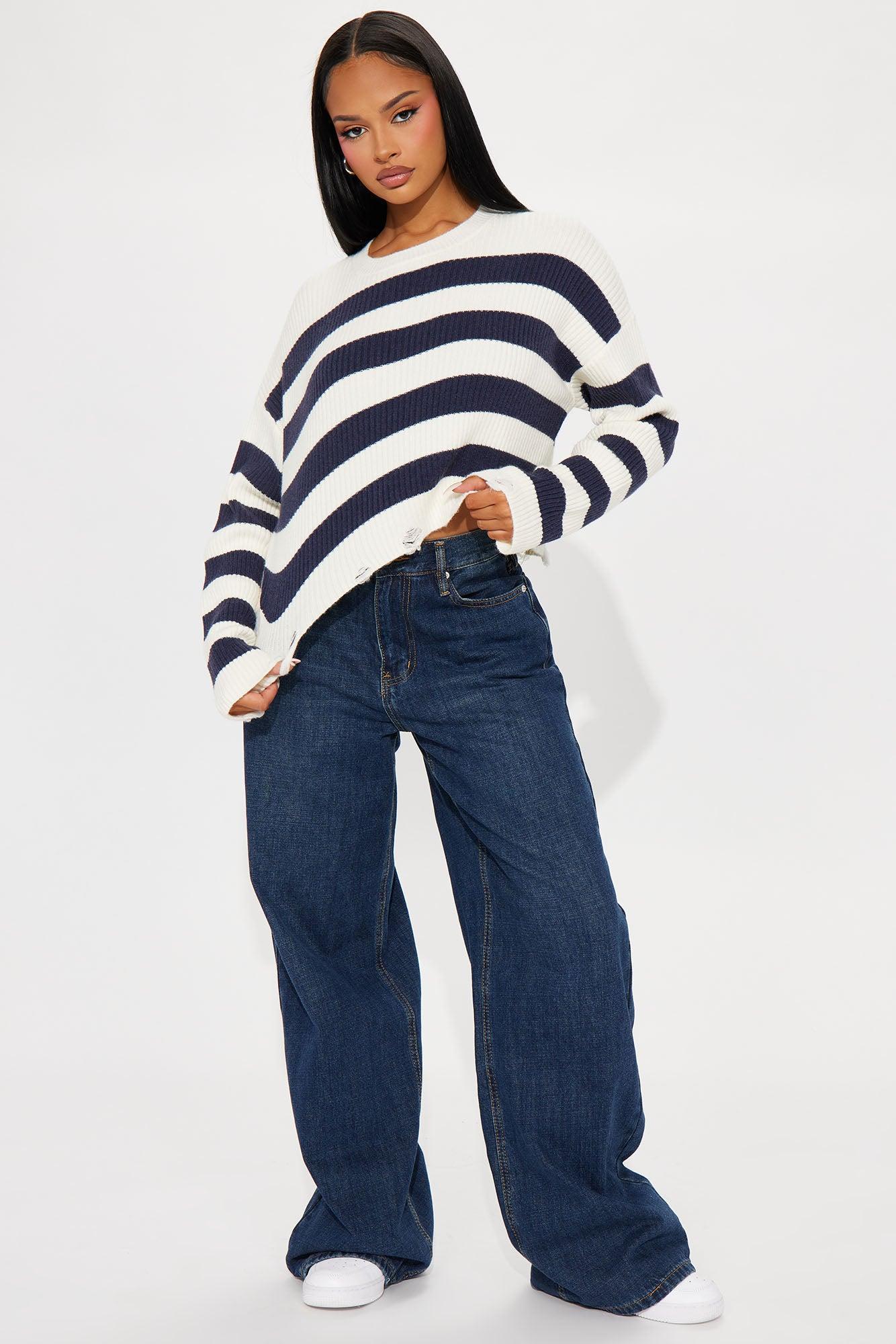 Kennedi Striped Sweater - Ivory/combo Product Image