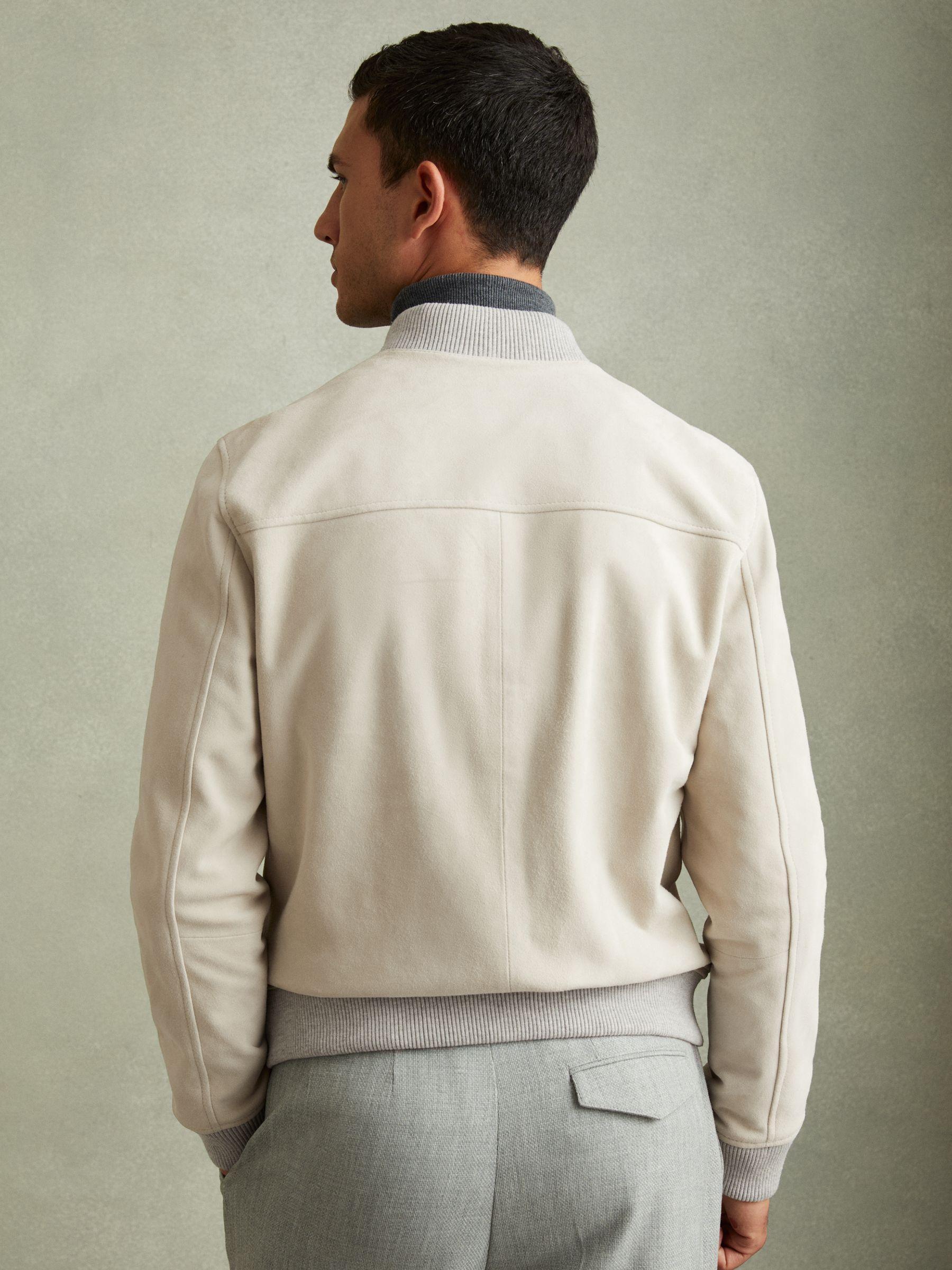 Diego Off White Suede Bomber Jacket Product Image
