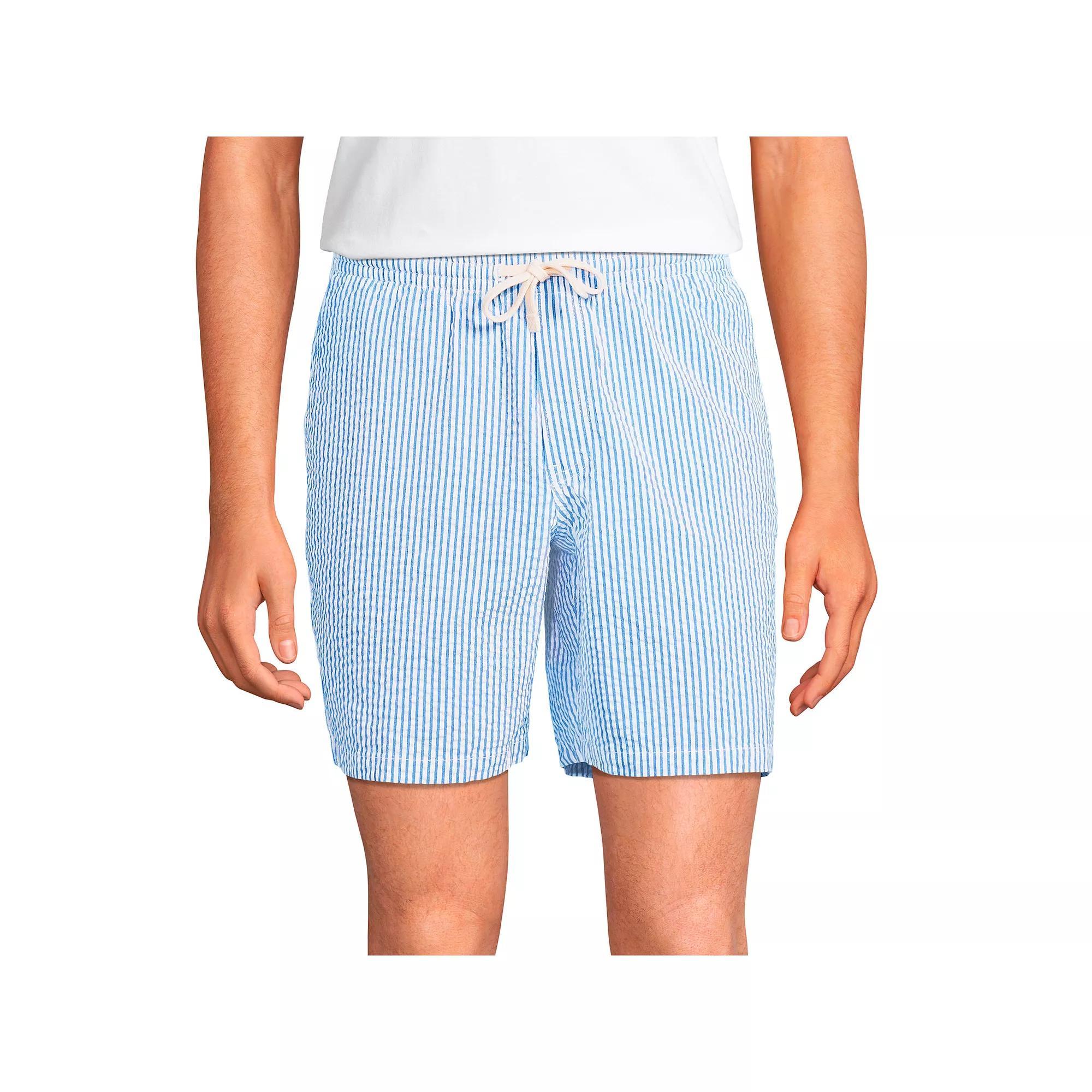 Men's Lands' End Comfort-First Knockabout Pull On Deck Shorts, Size: XXL, Blue Pin Stripe Product Image
