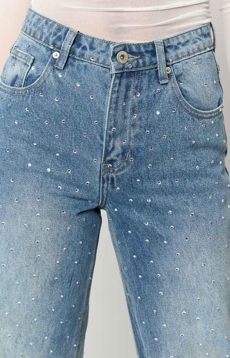 Sparks Mid Wash Denim Straight Leg Jeans Girls Product Image