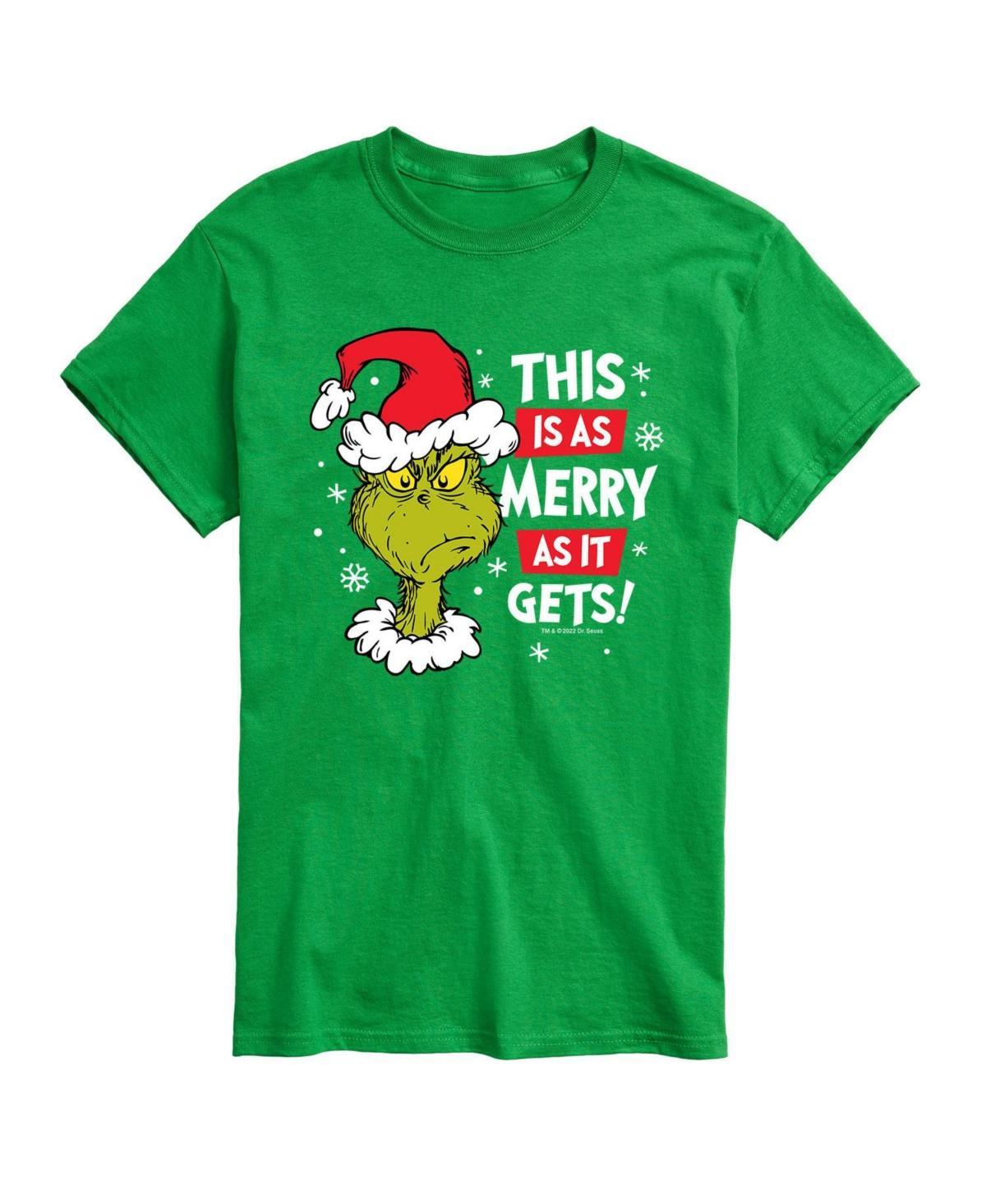Men's Dr. Seuss Grinch This Is As Merry As It Gets Tee, Size: XL, Green Product Image