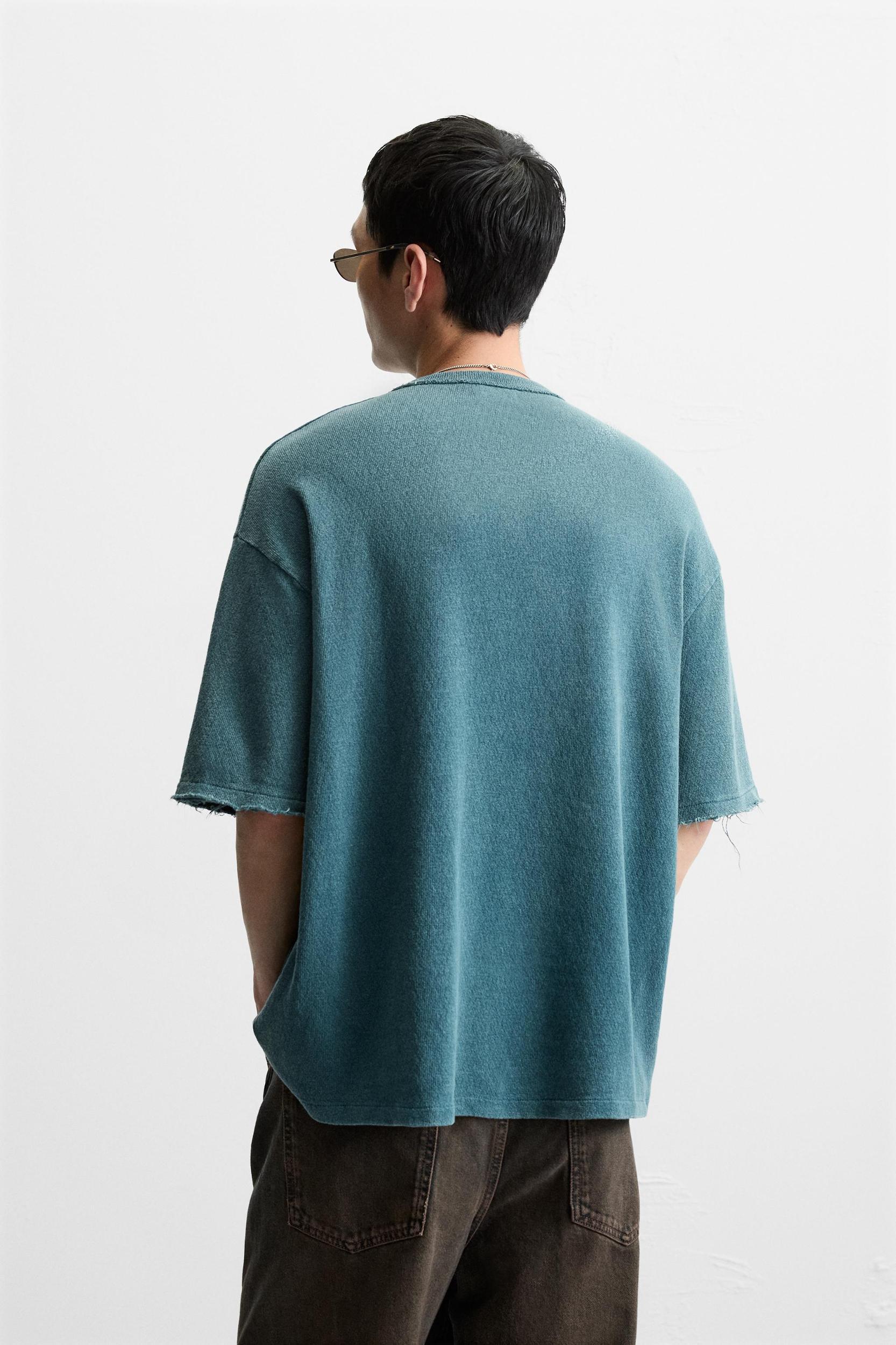 WASHED PRINT KNIT T-SHIRT Product Image