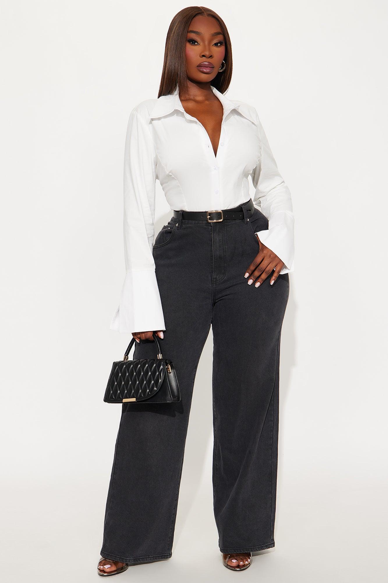 Rasheida Poplin Bodysuit - White Product Image