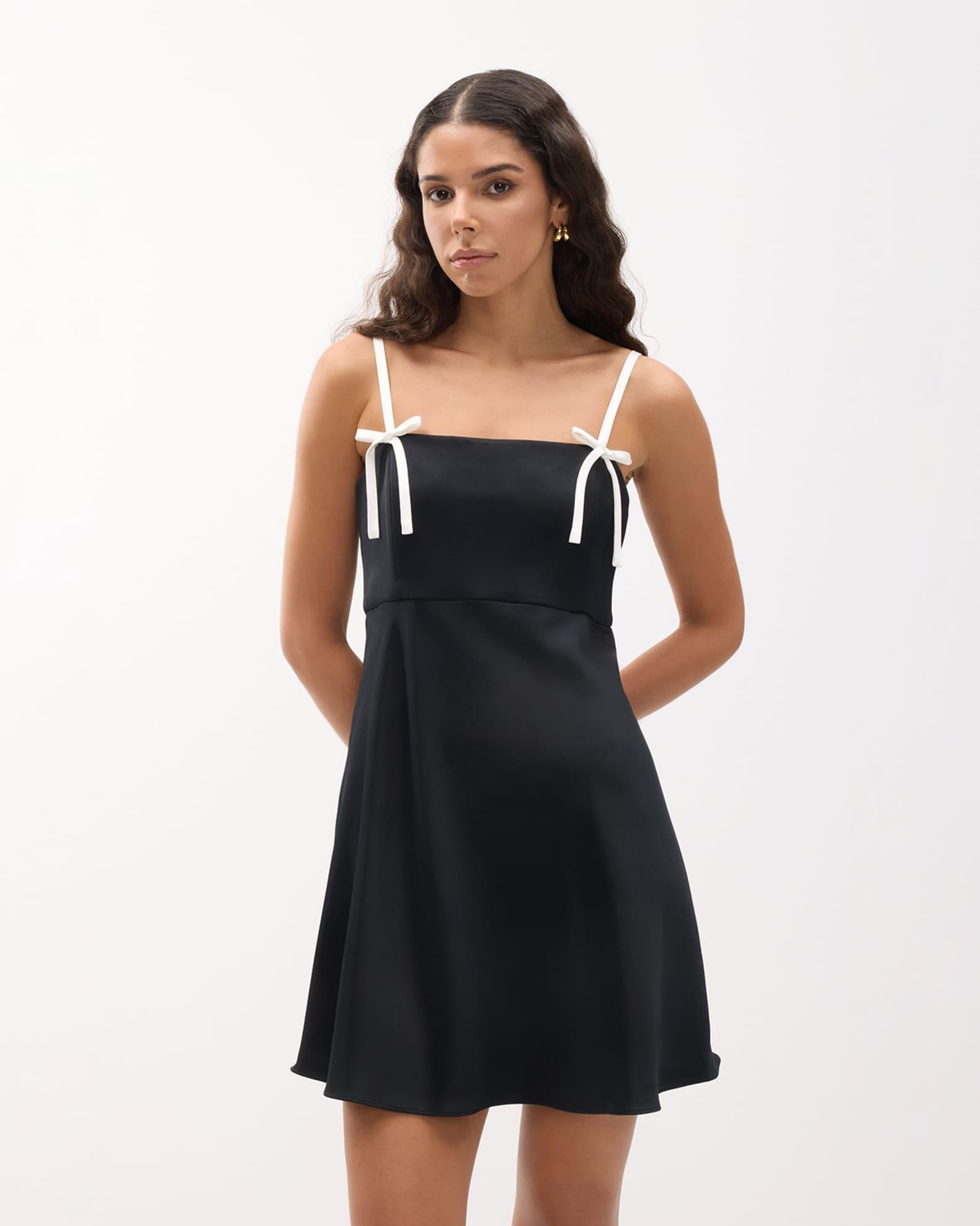 Morgan Babydoll Bow Detail Mini Dress Product Image