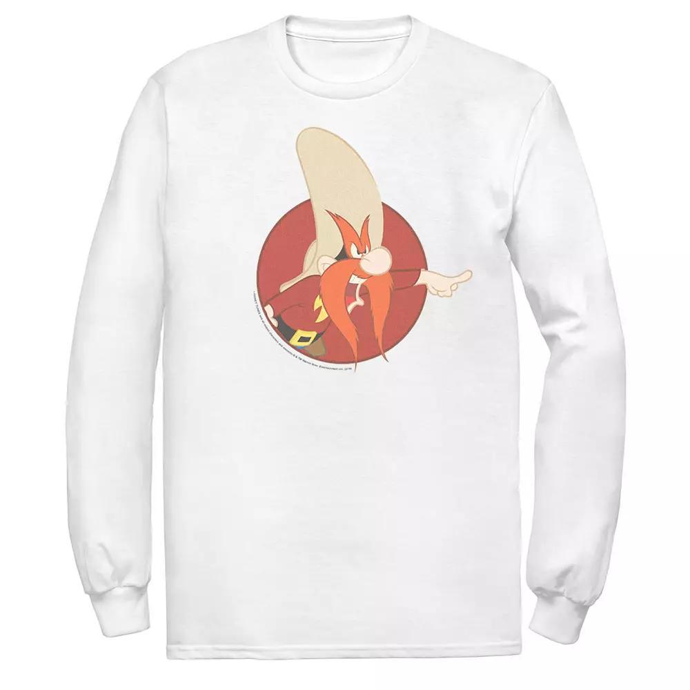 Men's Looney Tunes Yosemite Sam Red Circle Portrait Tee, Size: Large, White Product Image
