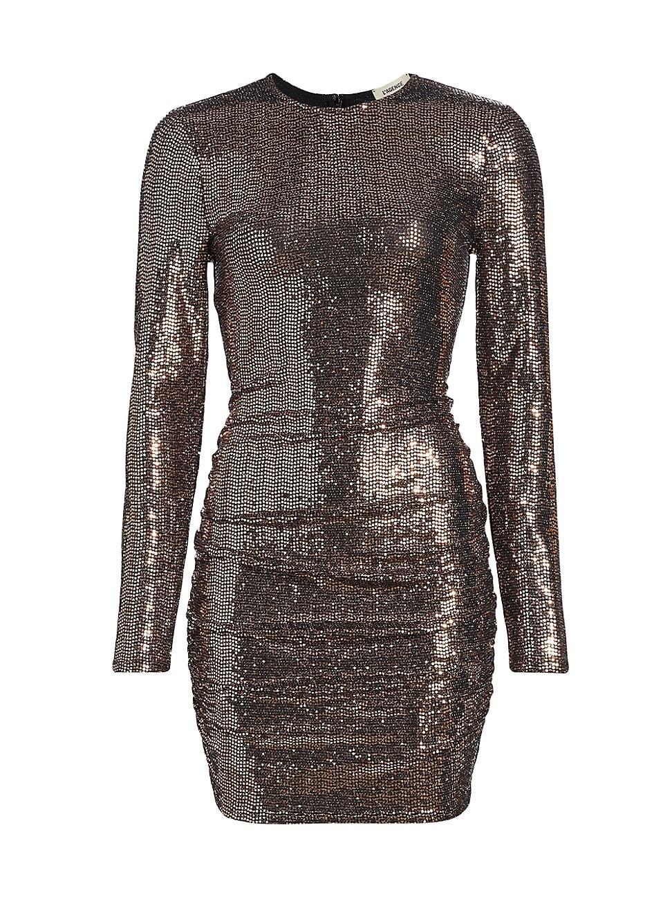 Womens Sunny Sequined Long-Sleeve Minidress Product Image