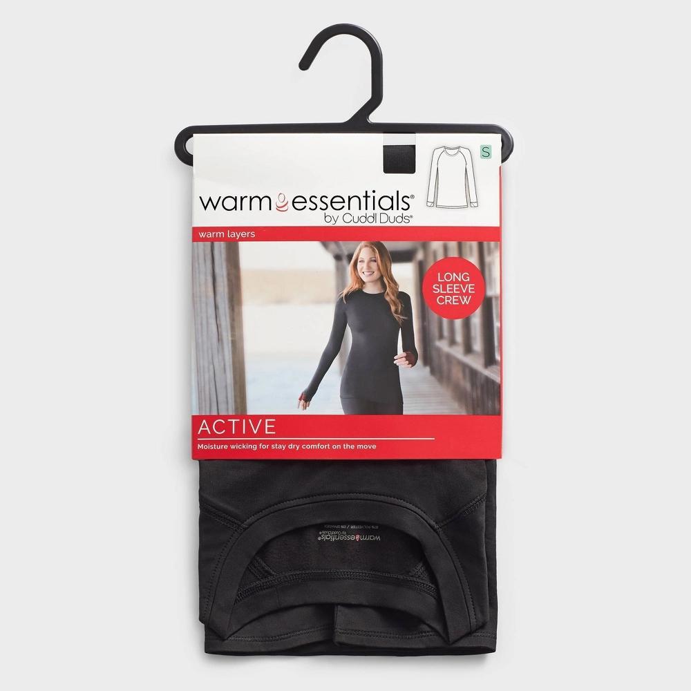 Warm Essentials by Cuddl Duds Womens Active Thermal Crewneck Top - Black M Product Image