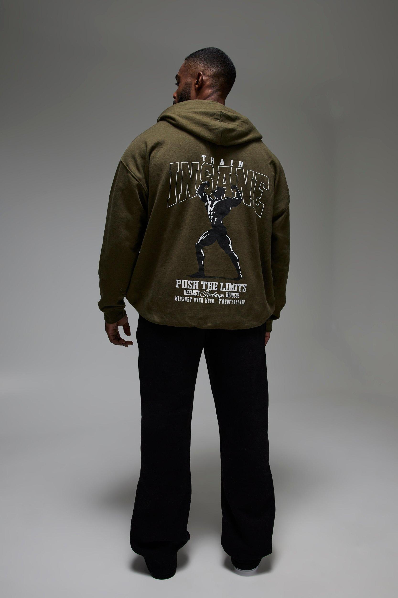 Man Active Push The Limits Oversized Hoodie | boohooMAN USA Product Image