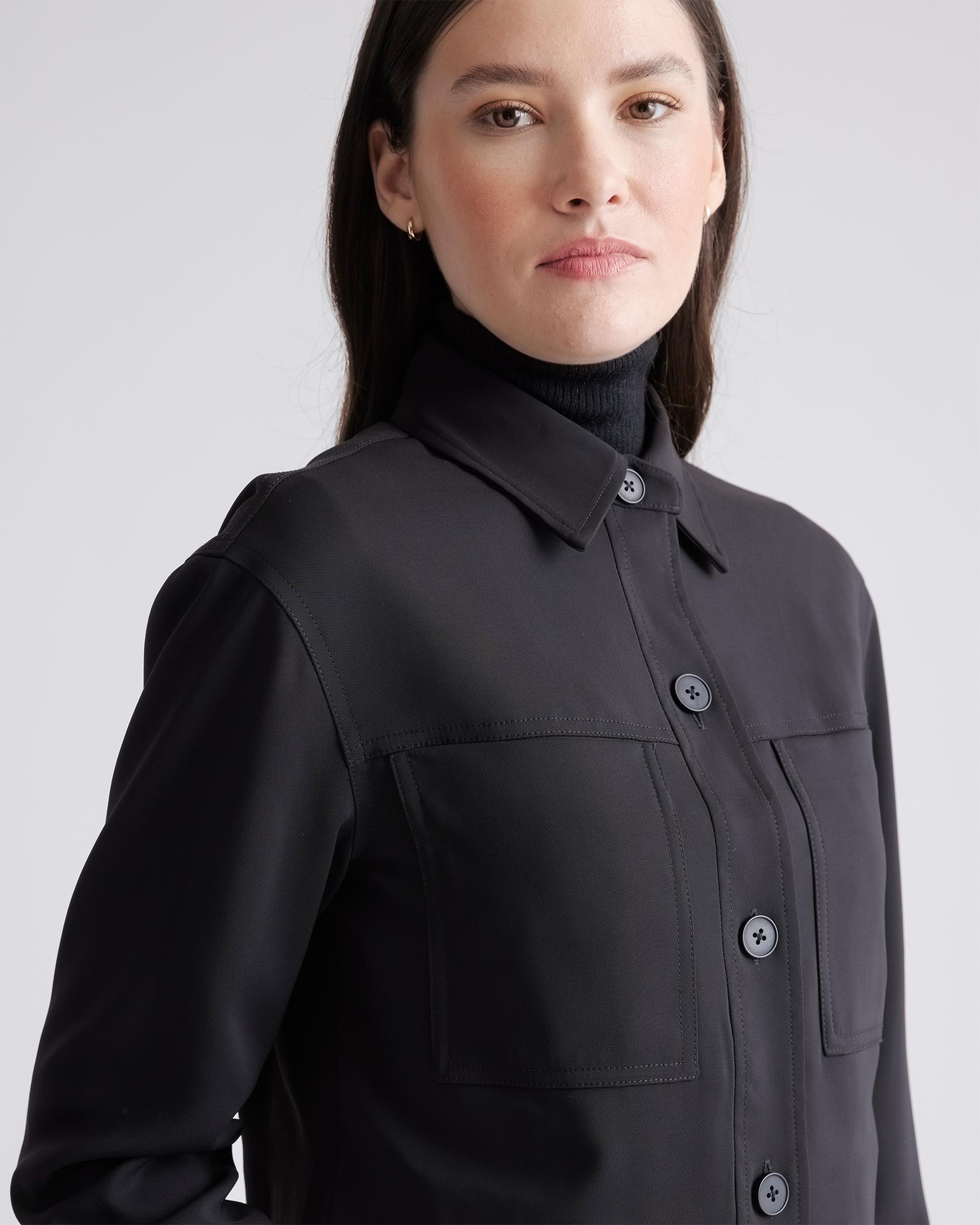 Quince | Women's Stretch Crepe Cropped Jacket Size XL, Recycled Polyester / Spandex Product Image