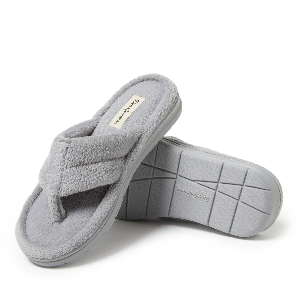 Women's Dearfoams Wrenley Terry Thong Slippers, Size: XL, Muslin Product Image