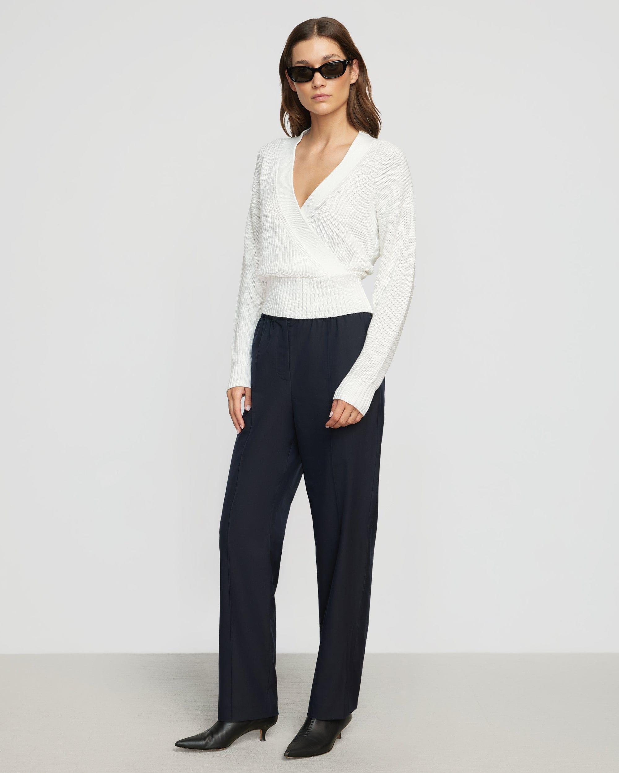 Maren Cropped V-Neck Sweater Product Image