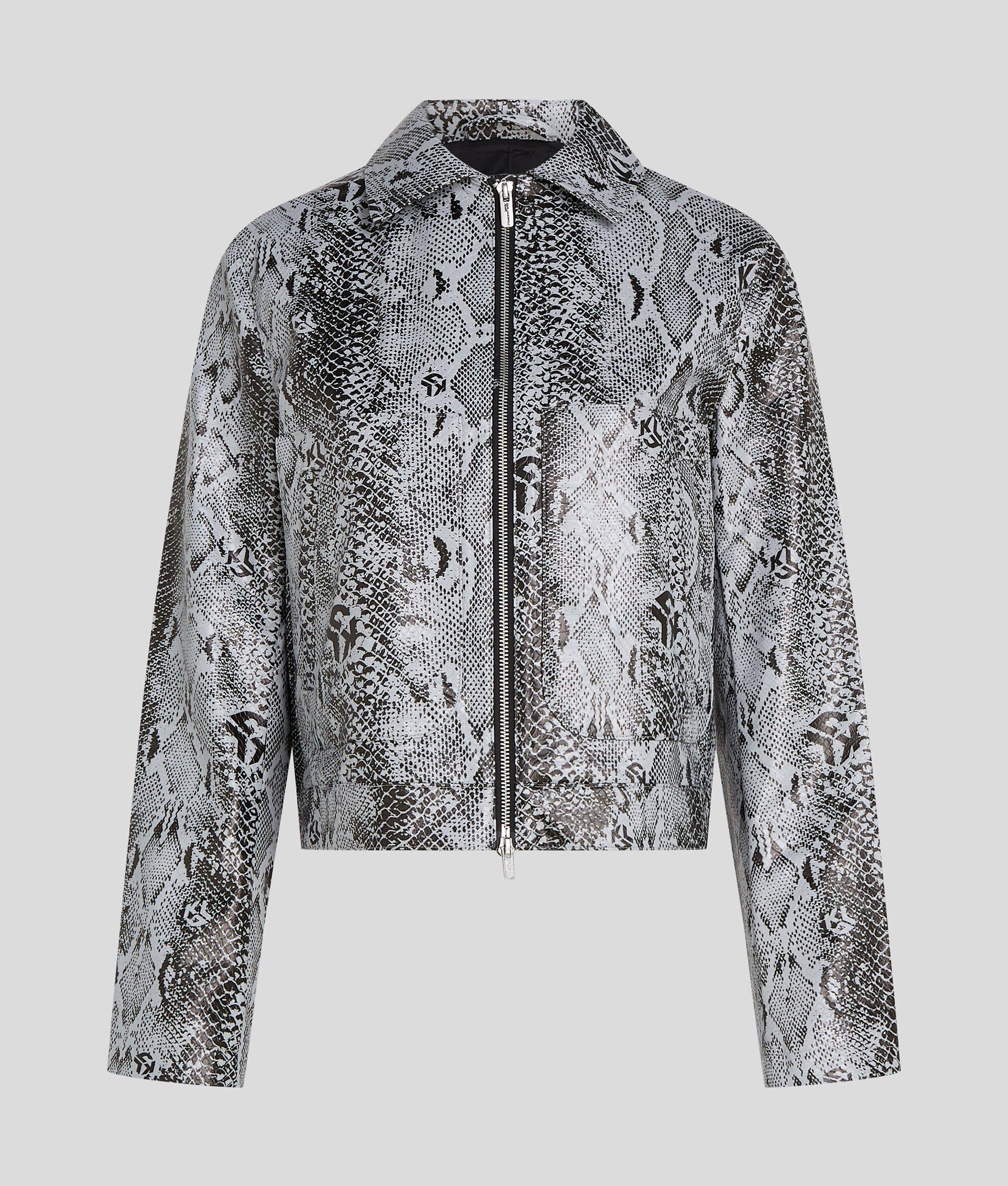 FAUX-LEATHER SNAKE-PRINT JACKET Product Image