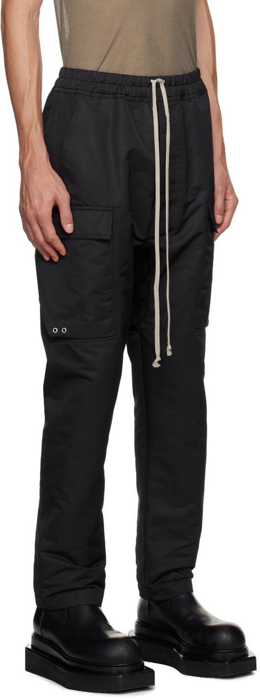 RICK OWENS Black Long Cargo Pants In 09 Black Product Image