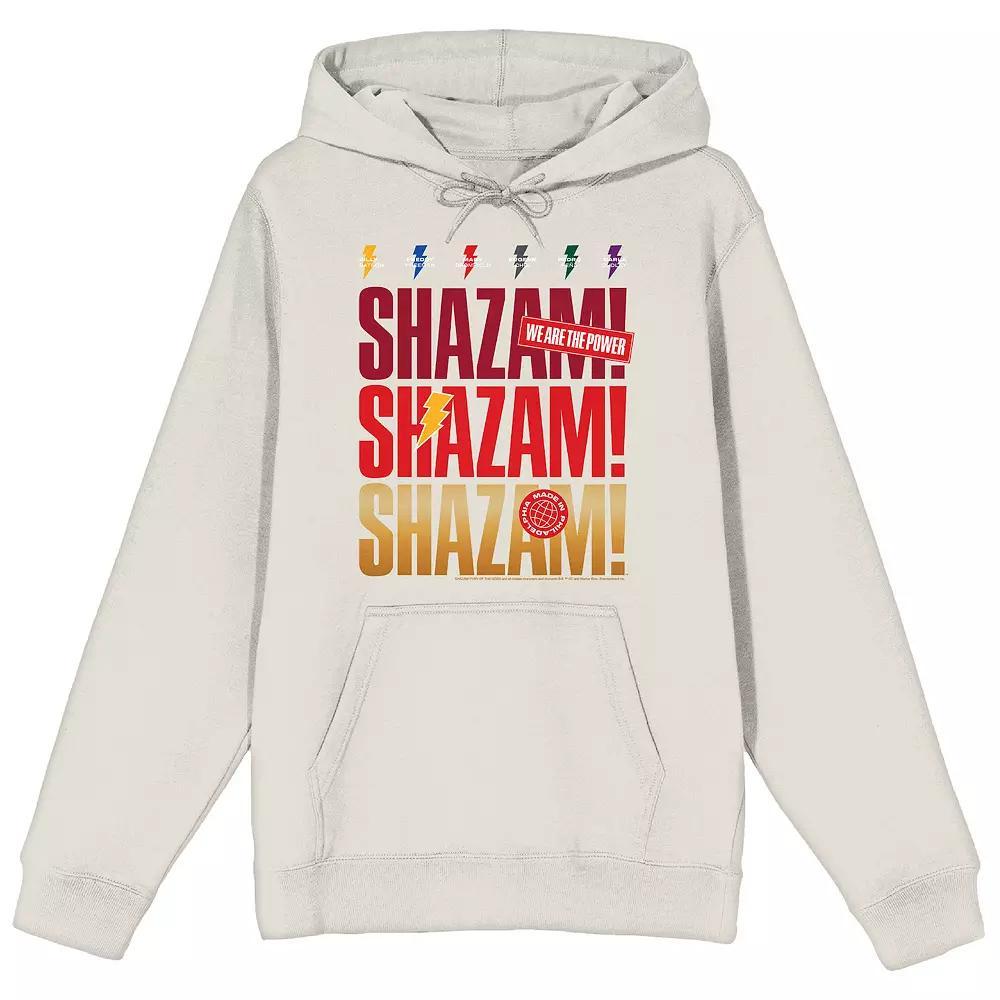Men's DC Comics Shazam 2 Fury Of The Gods We Are The Power Graphic Hoodie, Size: Medium, Beige Product Image