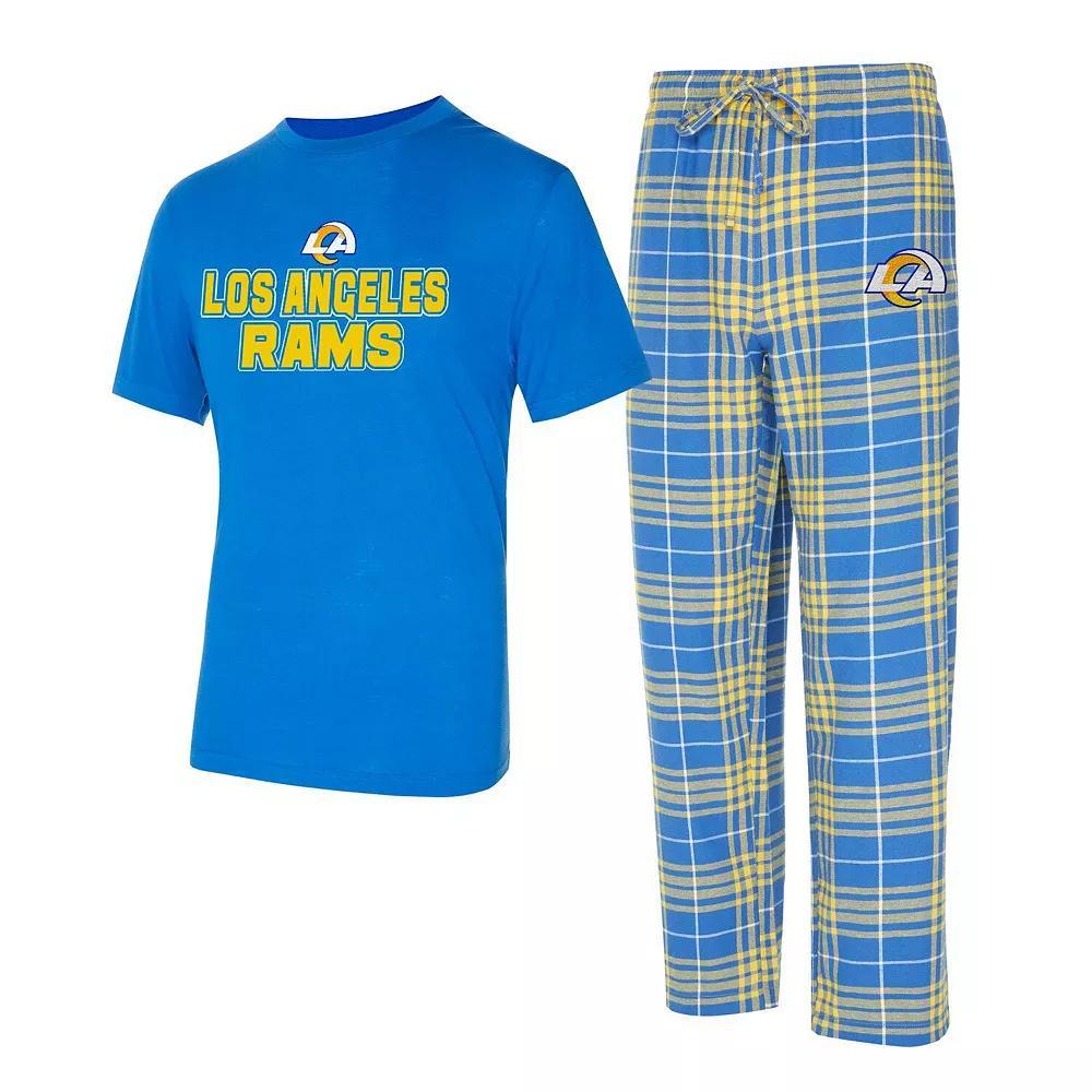 Men's Concepts Sport  Powder Blue/Gold Los Angeles Chargers Vector T-Shirt & Flannel Pants Sleep Set, Size: 3XL, Light Product Image
