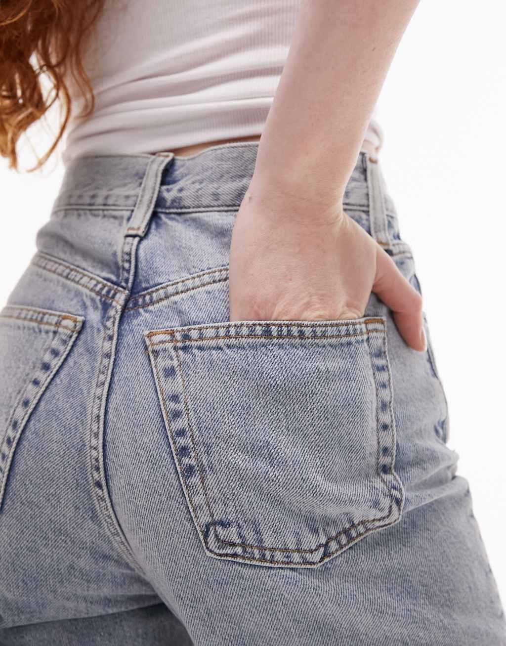 Topshop straight Kort jeans in bleach  Product Image