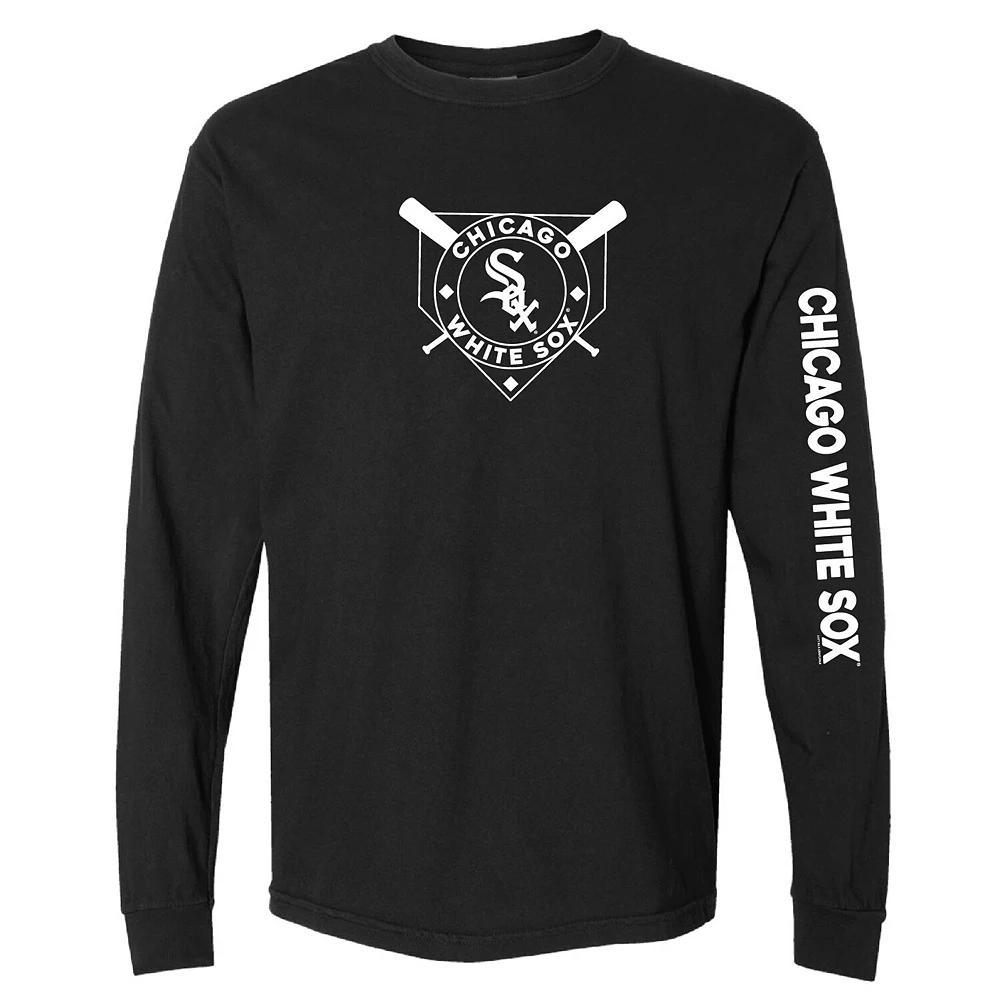 Women's Soft as a Grape Black Chicago White Sox Pigment Dye Long Sleeve T-Shirt, Size: Large Product Image