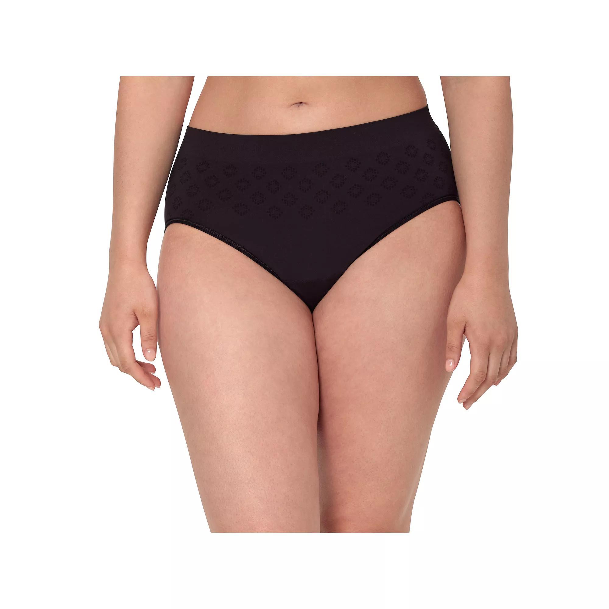 Women's Bali® Light Leak & Period Protection Brief Underwear DFSLB1, Size: Large, Black Product Image