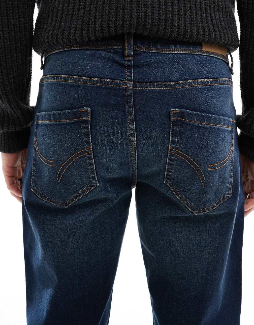 Threadbare straight fit jeans in mid wash blue Product Image