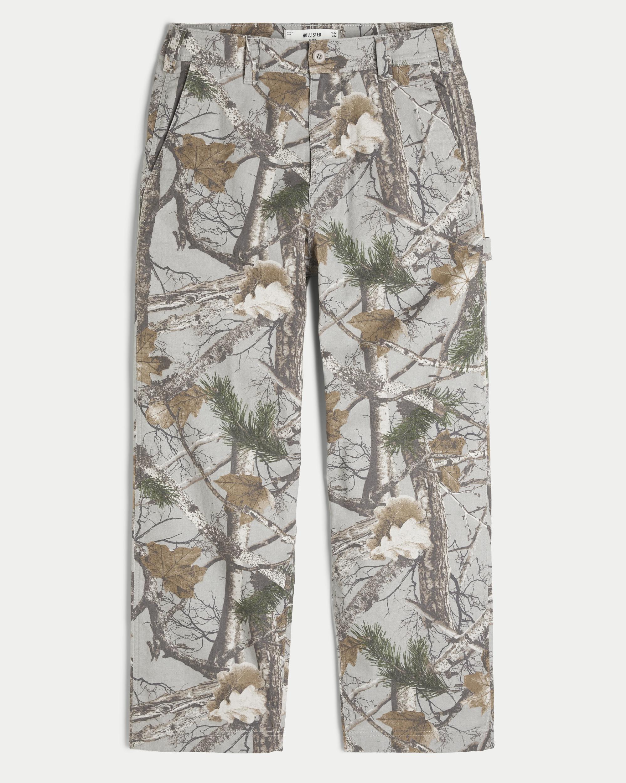 Linen-Blend Baggy Carpenter Pants Product Image