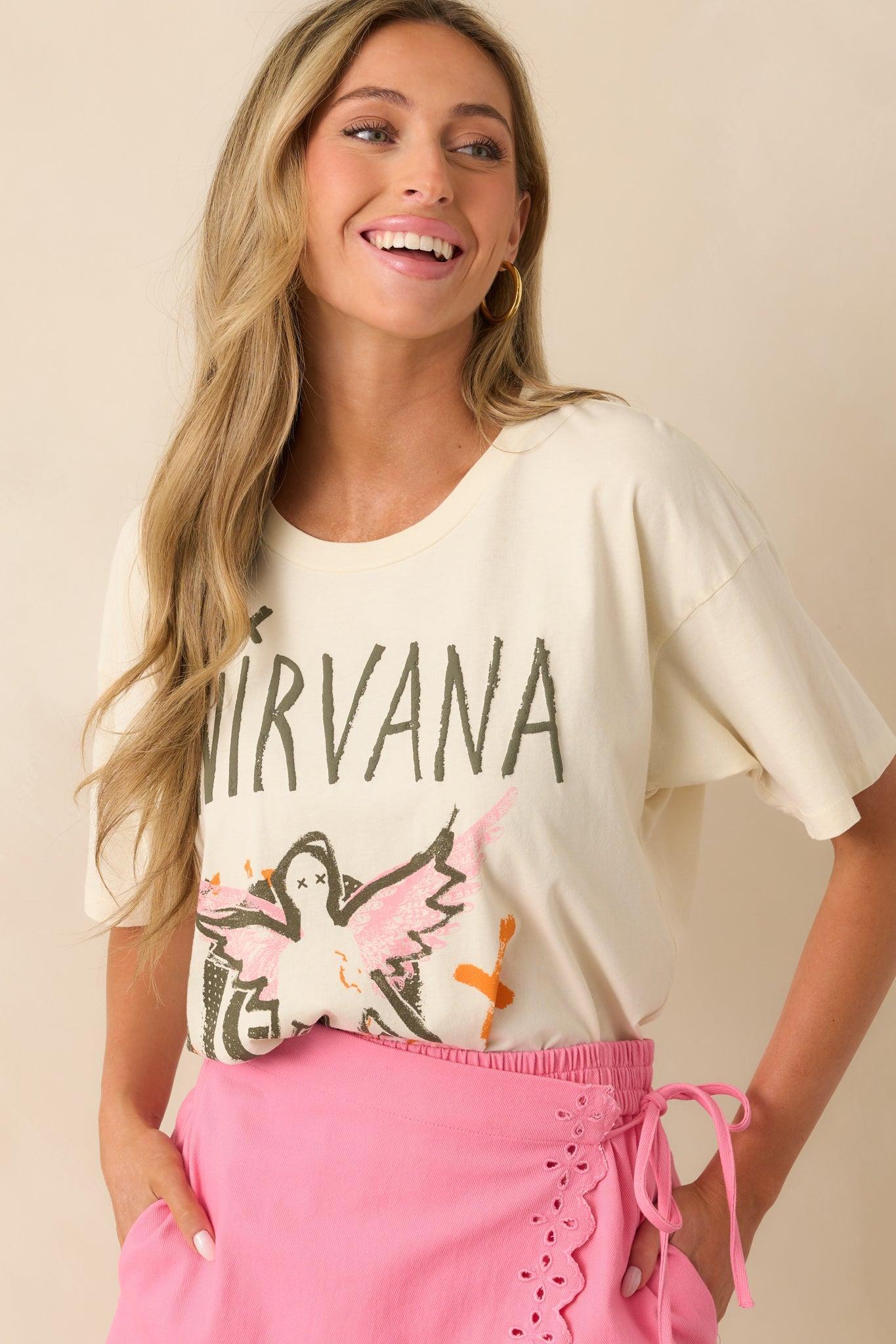 Nirvana Ivory Cotton In Utero Collage Merch Tee Product Image