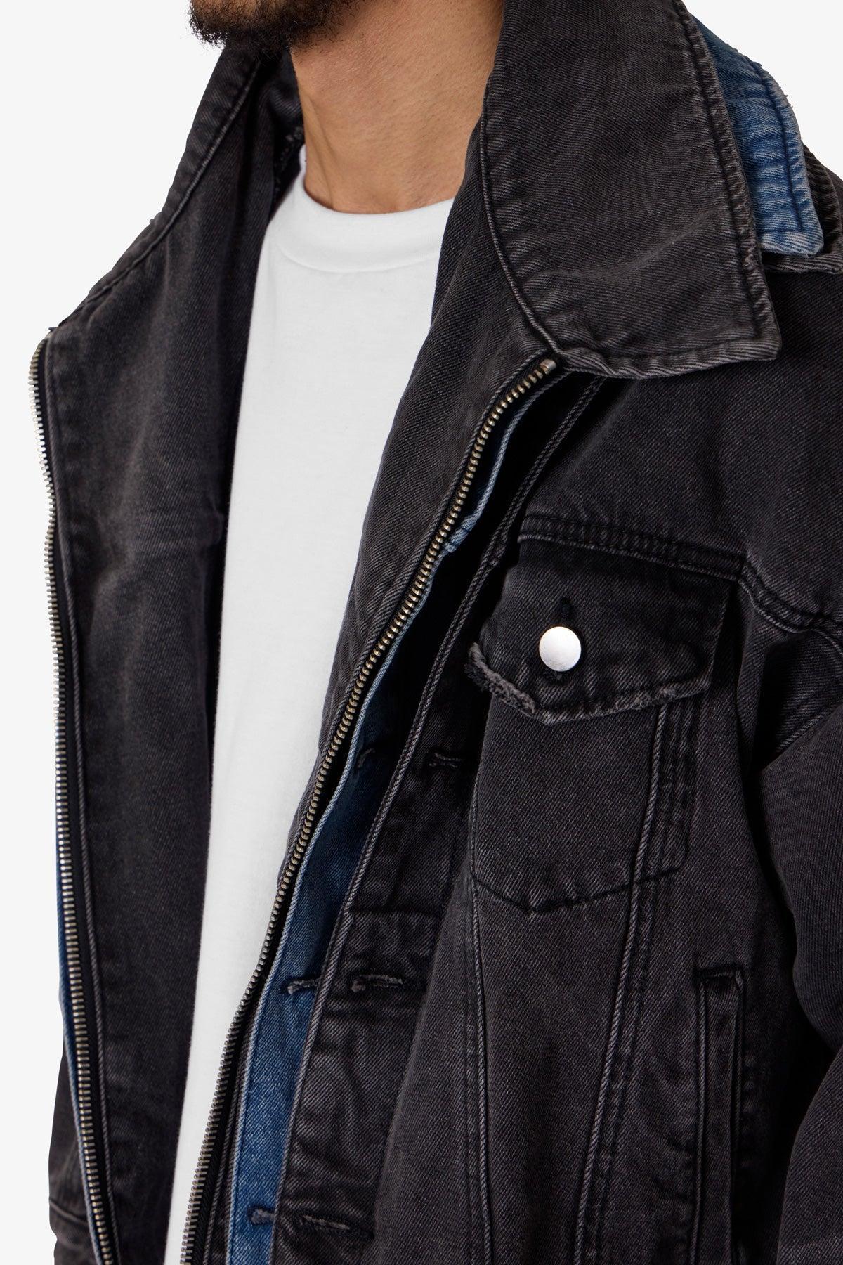 Triple Threat Trucker Jacket - Black/Blue Product Image