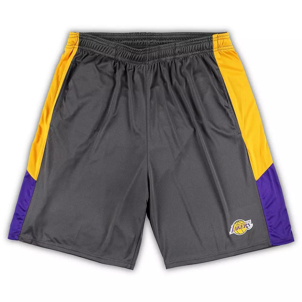 Men's Fanatics Branded Gray Los Angeles Lakers Big & Tall Shorts, Size: 3XB, Grey Product Image