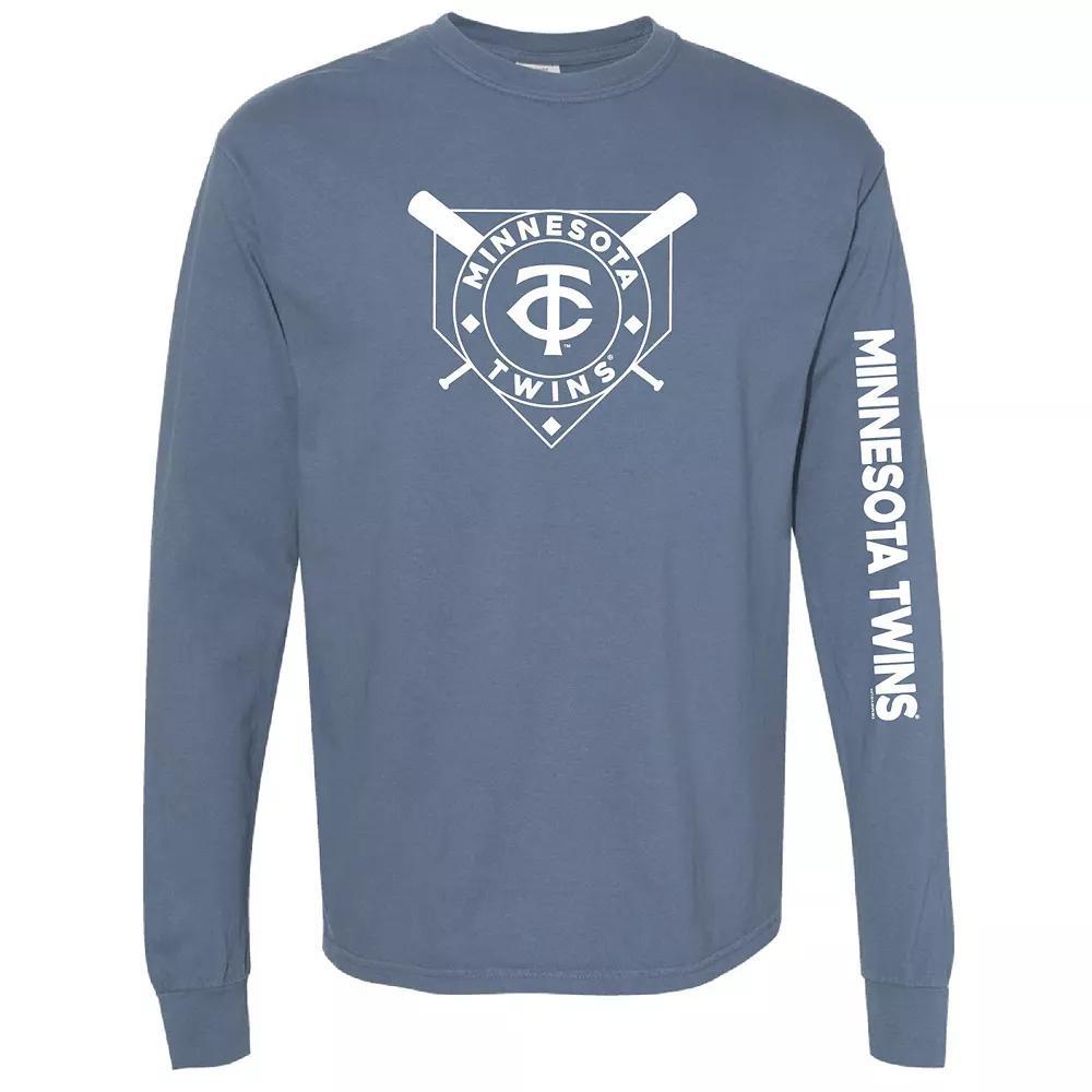 Womens Soft as a Grape Minnesota Twins Pigment Dye Long Sleeve T-Shirt Blue Product Image
