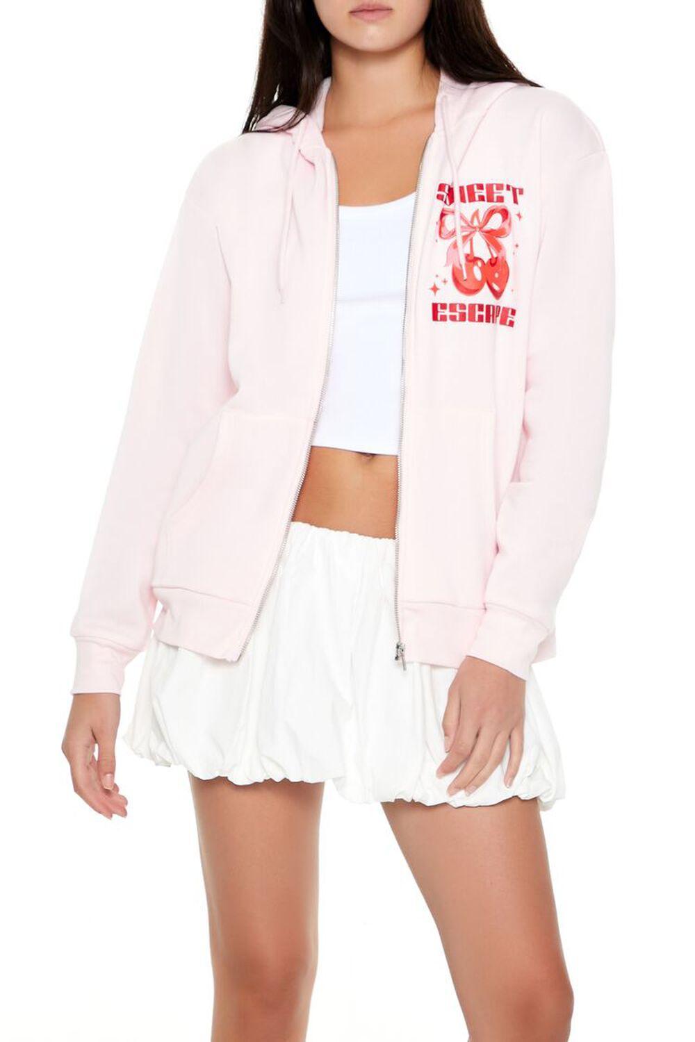 Sweet Escape Cherry Zip-Up Hoodie | Forever 21 Product Image