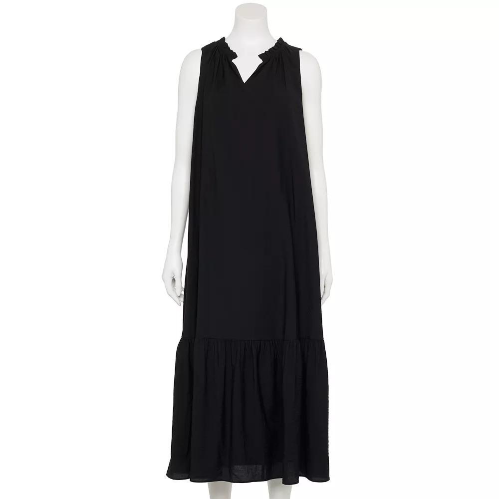 Women's Nine West Adaptive Sleeveless V-Neck Maxi Dress, Size: XS, Mineral Black Product Image