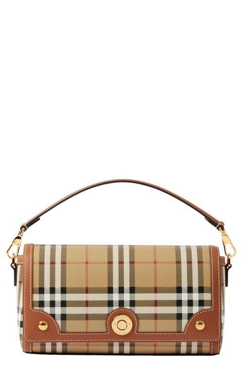 Womens Check & Leather Top Handle Note Bag Product Image
