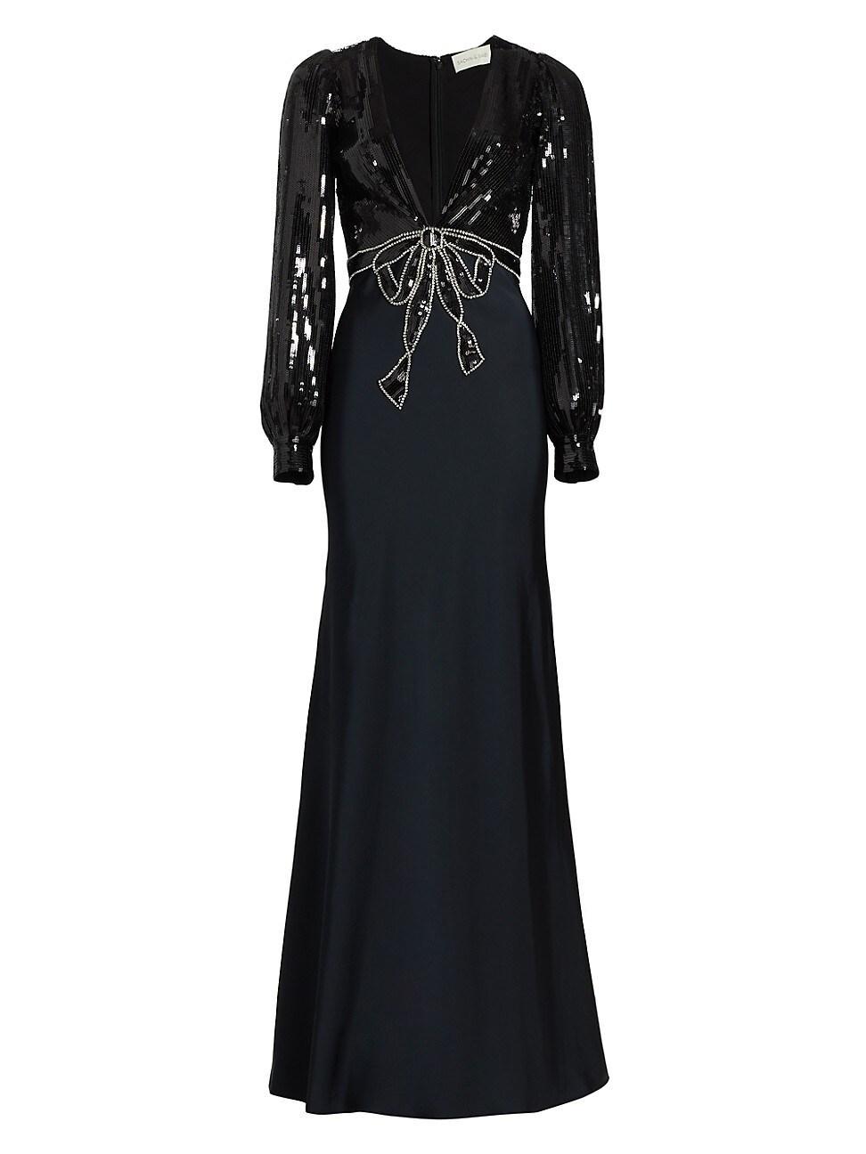 Womens Lane Sequin & Satin Crepe Gown Product Image