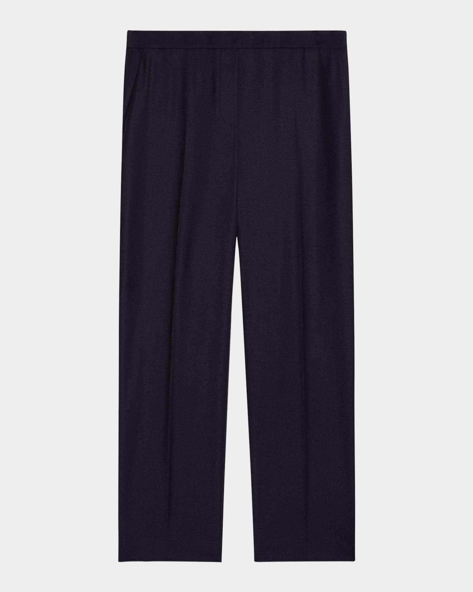 Treeca Virgin Wool Flannel Cropped Pull-On Pants Product Image
