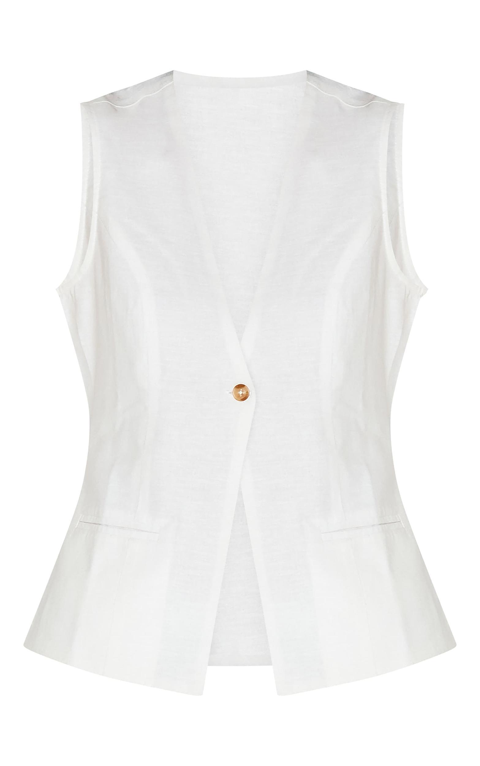 White Cotton Vest Product Image
