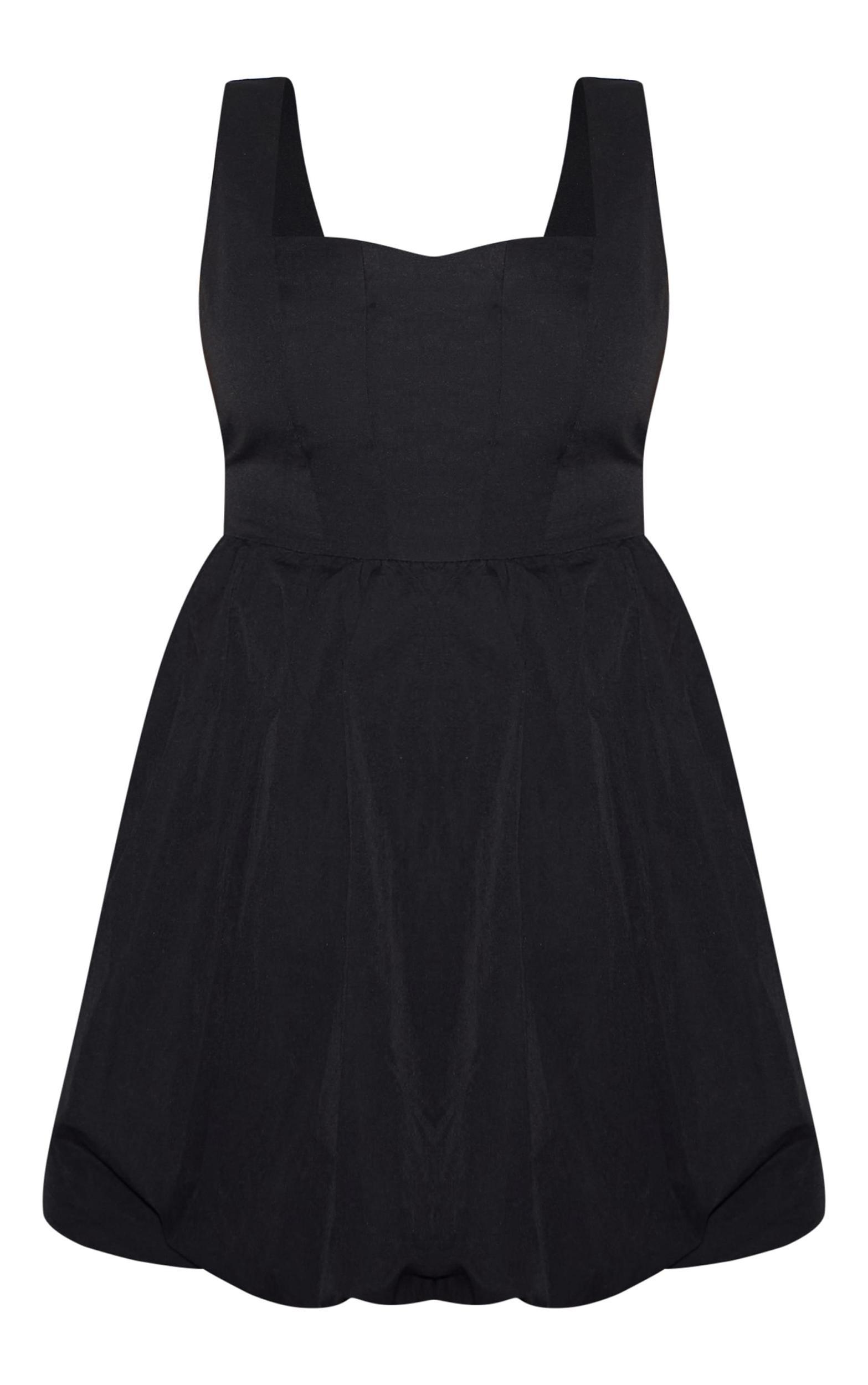 Plus Black Puffball Mini Dress Product Image