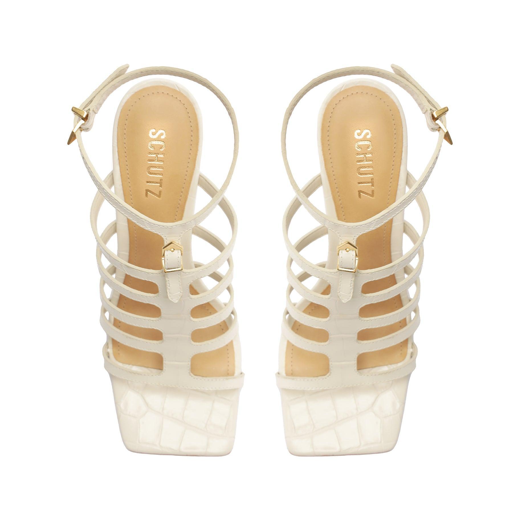 Hayden Crocodile-Embossed Leather Sandal Product Image