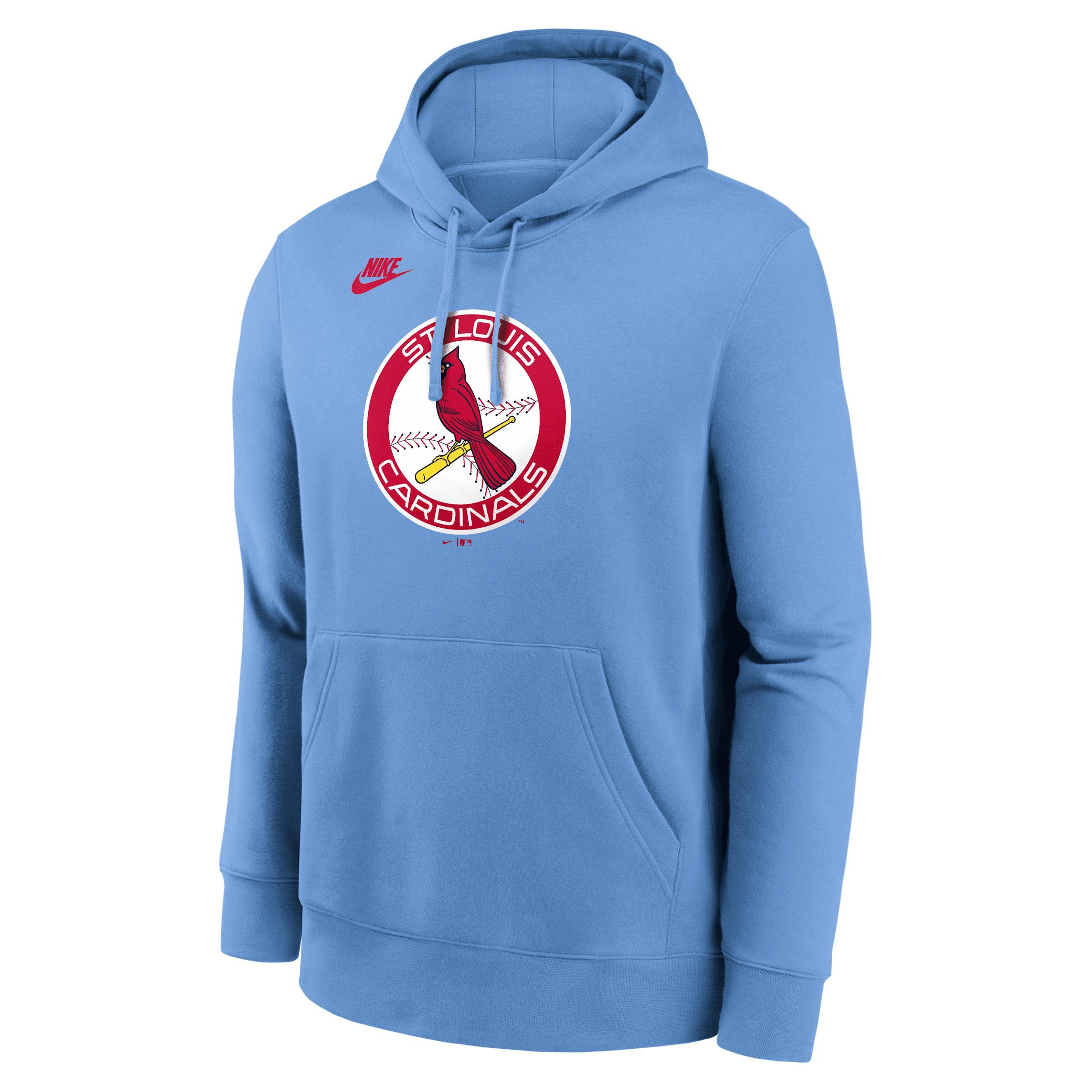 Men's Nike Light Blue St. Louis Cardinals Cooperstown Collection Logo Club Pullover Hoodie, Size: 2XL Product Image
