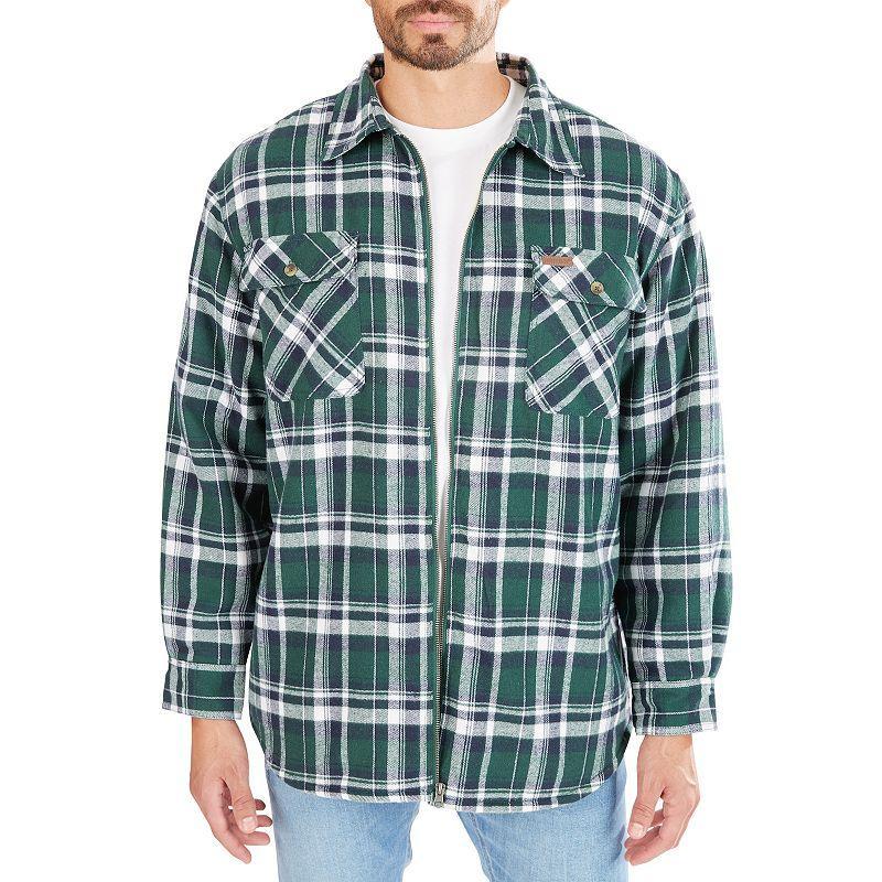 Mens Smiths Workwear Plaid Sherpa-Lined Cotton Flannel Shirt Jacket Red Product Image
