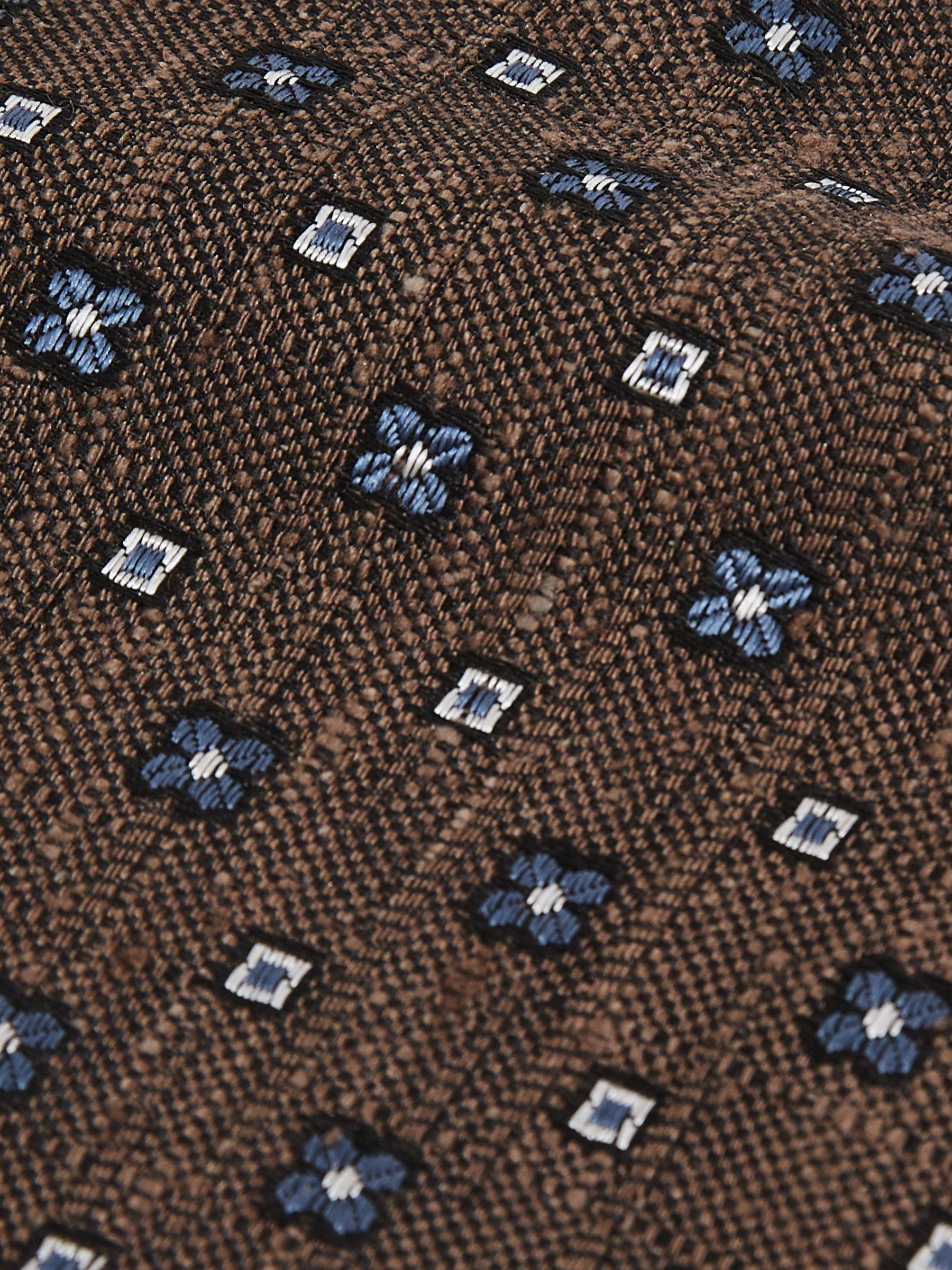 Silk-Blend Mini-Floral Tie in Tobacco Brown Product Image