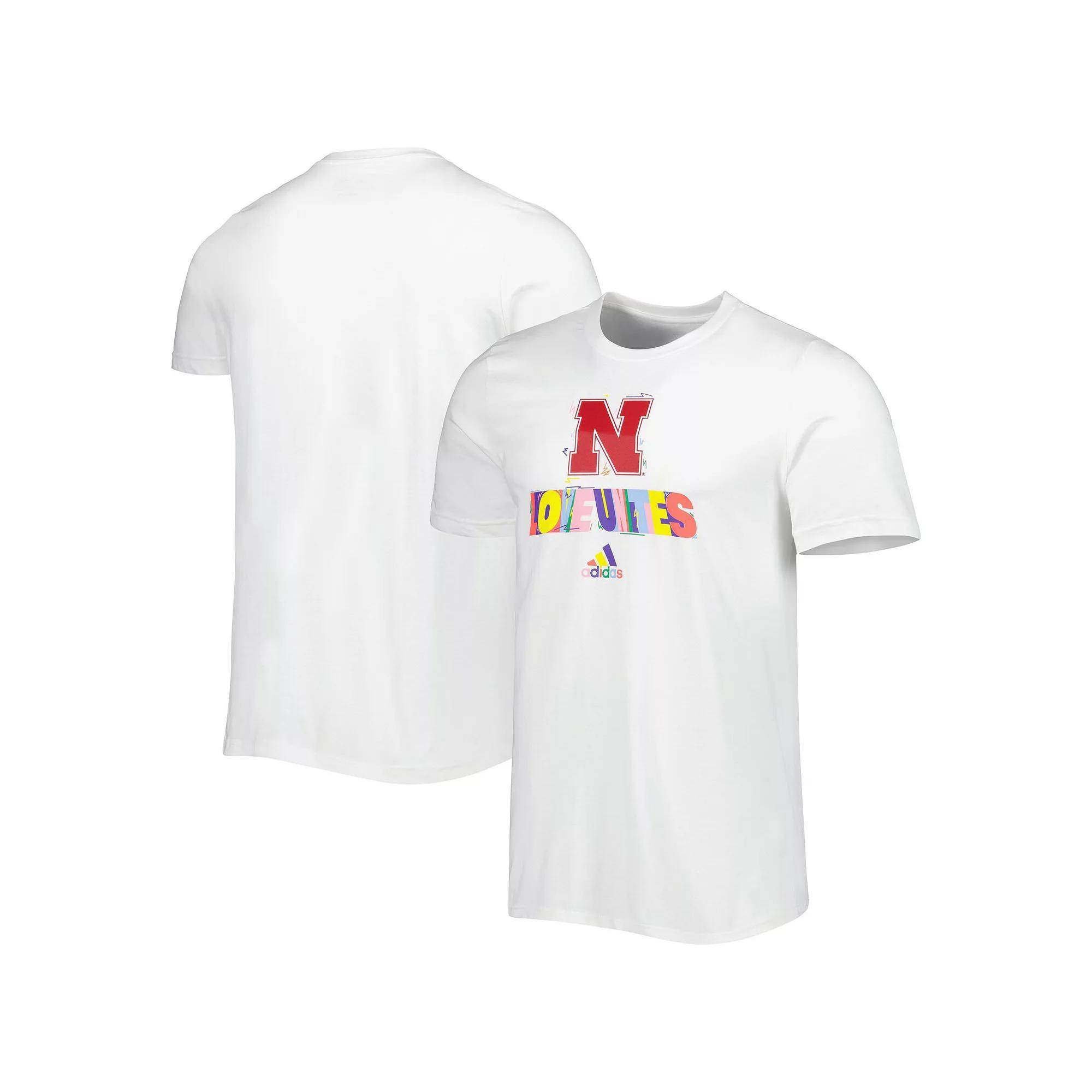 Men's adidas White Nebraska Huskers Pride Fresh T-Shirt, Size: Large Product Image
