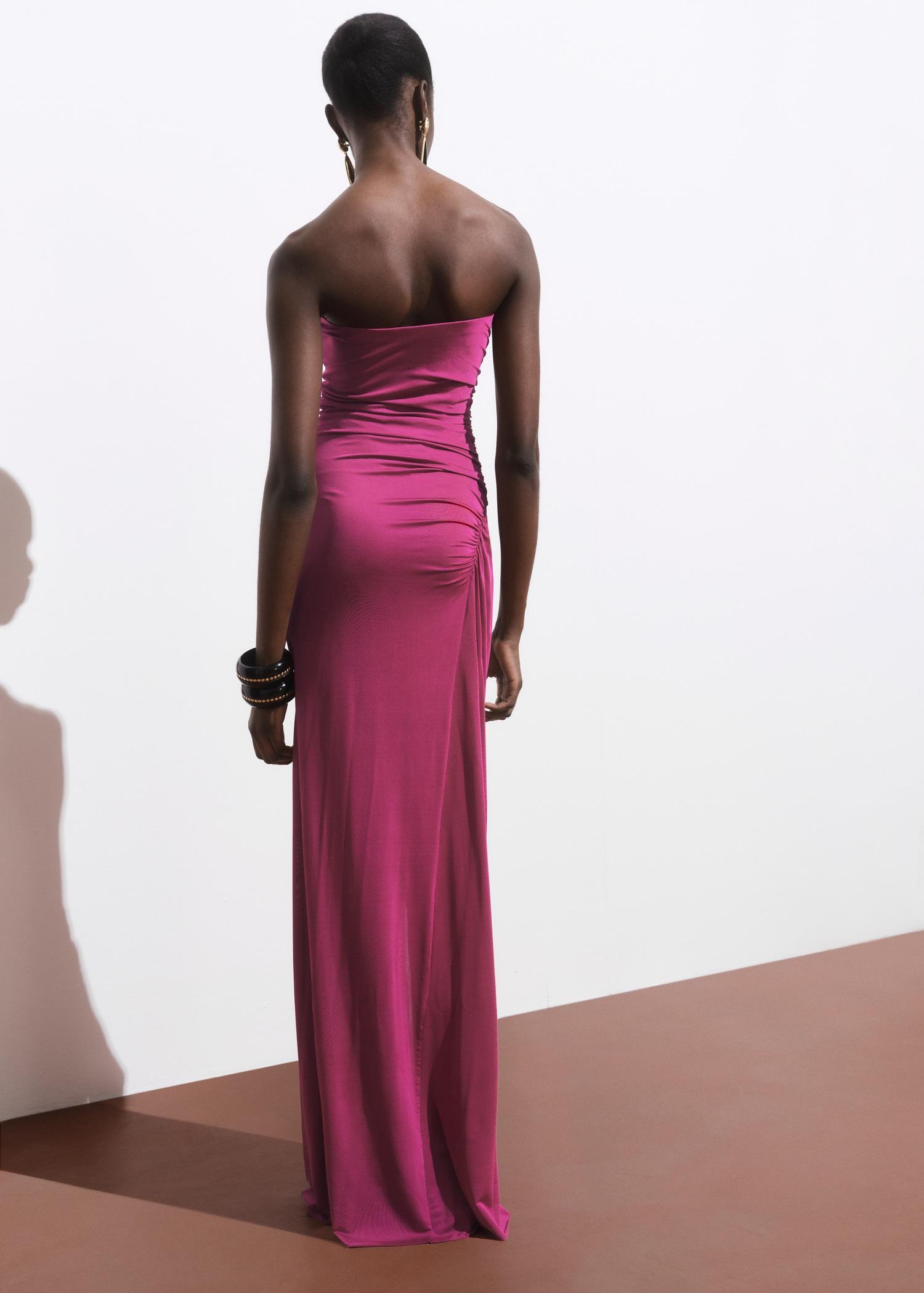 Draped strapless dress - Women | MANGO USA Product Image