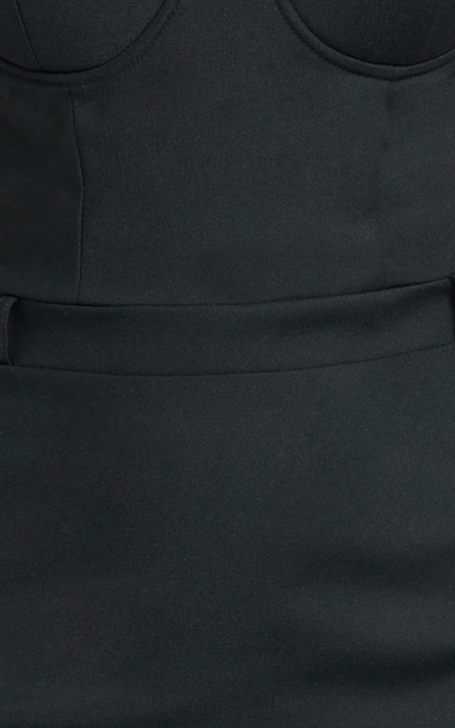 Blaire Playsuit - Strapless Bustier Tailored Playsuit in Black Product Image