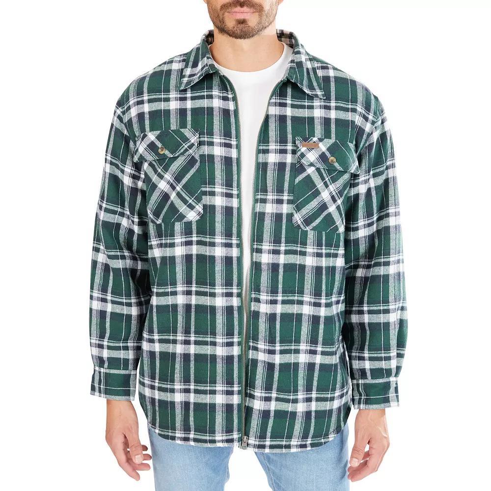 Mens Smiths Workwear Plaid Sherpa-Lined Cotton Flannel Shirt Jacket Red Product Image