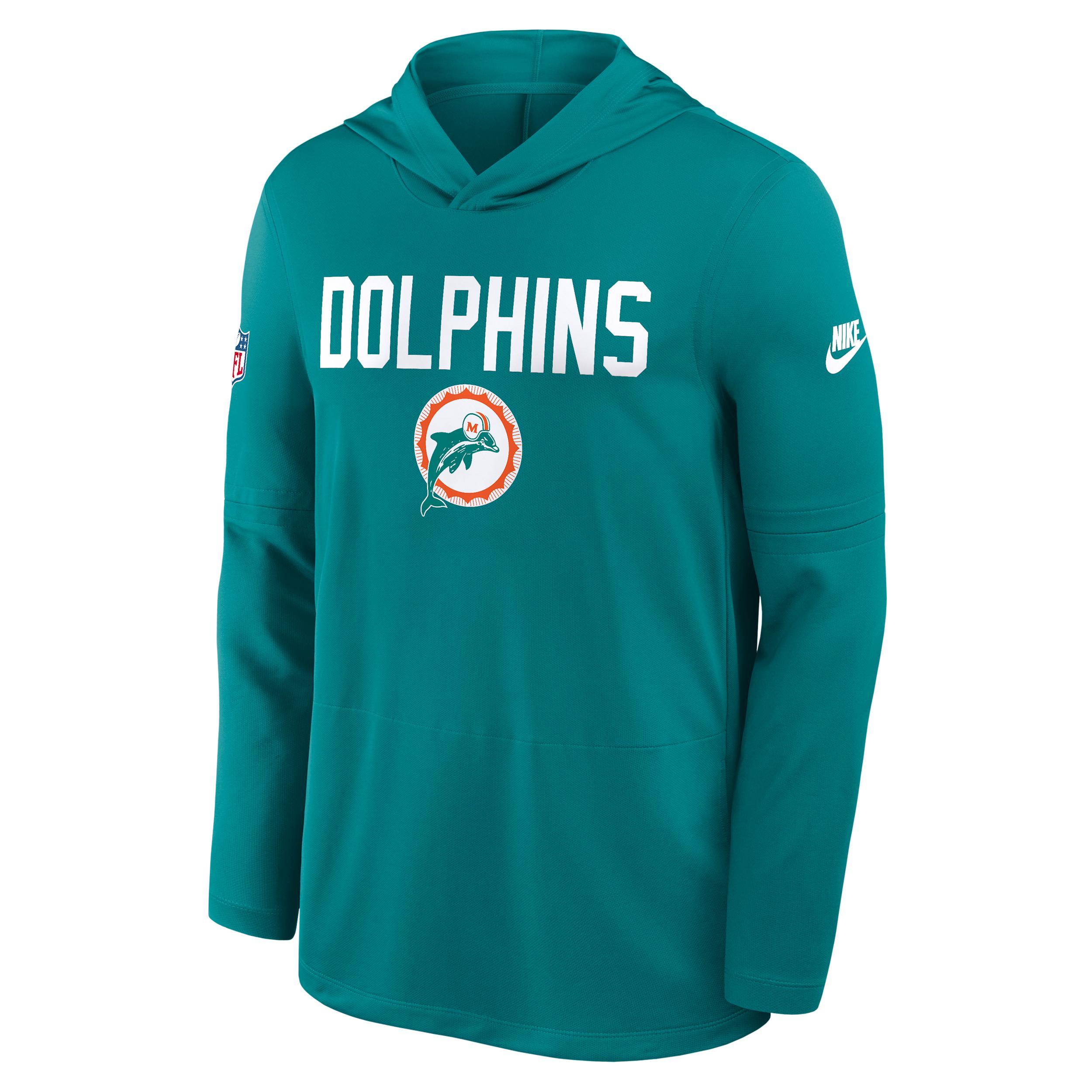 Miami Dolphins Pass Accuracy Men's Nike Dri-FIT NFL Long-Sleeve Hooded Top Product Image