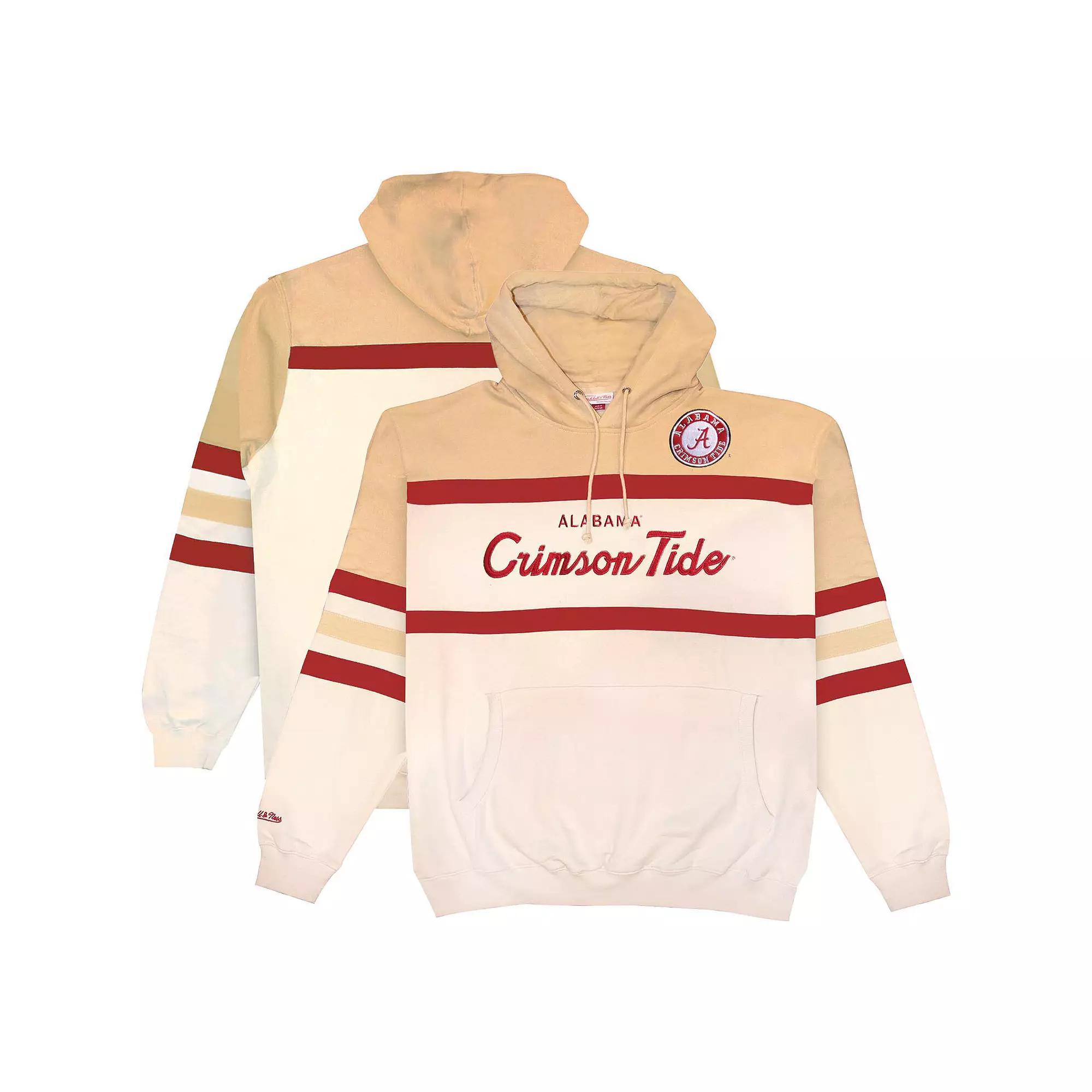 Men's Mitchell & Ness Cream Alabama Crimson Tide Big & Tall Head Coach Pullover Hoodie, Size: 3XLT, Beige Product Image