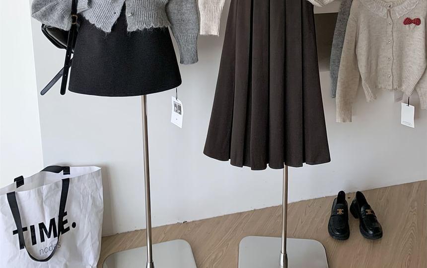 Round Neck Lace Trim Button Cardigan Product Image